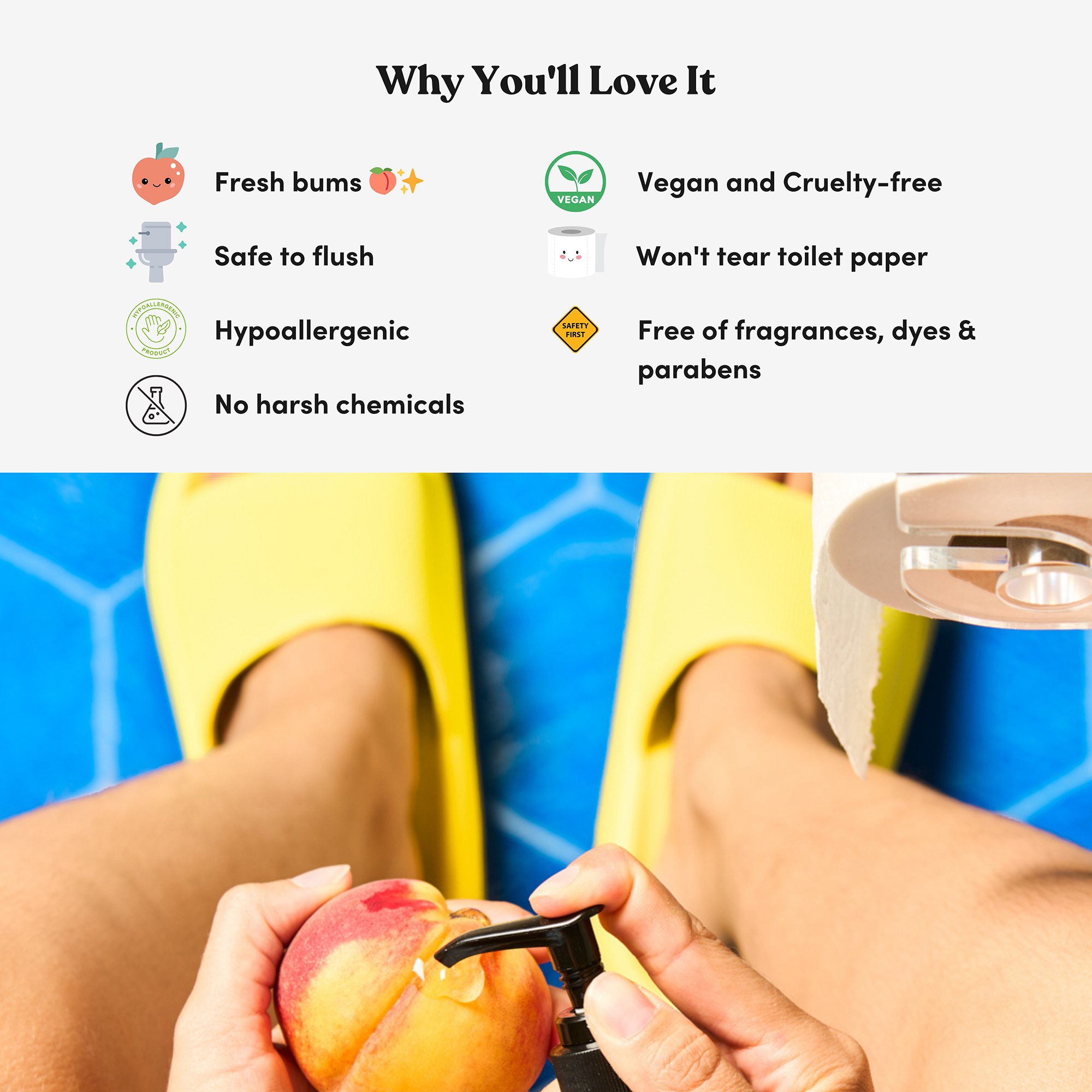 Fresh Peaches Toilet Paper Gel Starter Set - Wet Wipe Alternative - Image 4