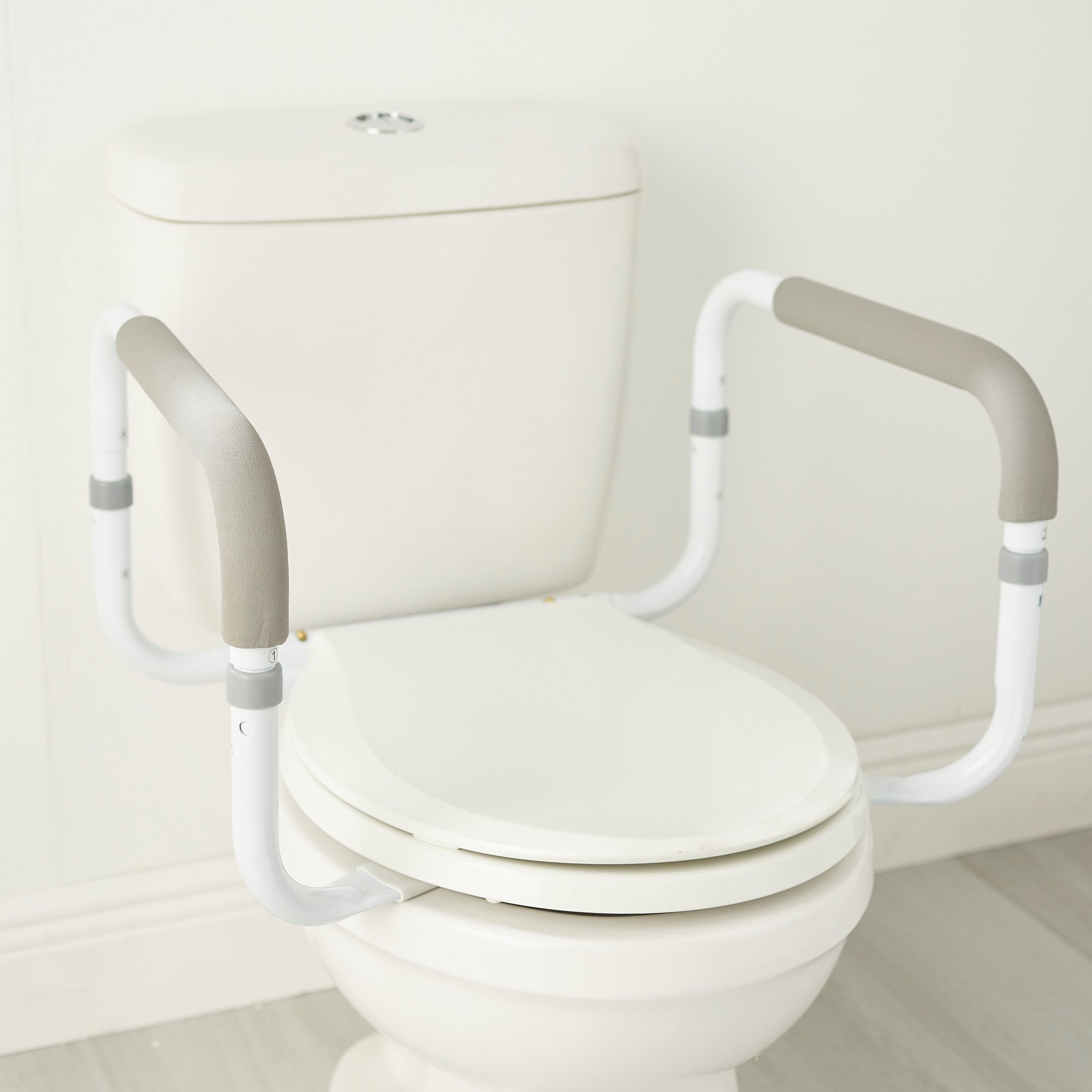McKesson Toilet Safety Rail, White Steel, Width-Adjustable - Image 5