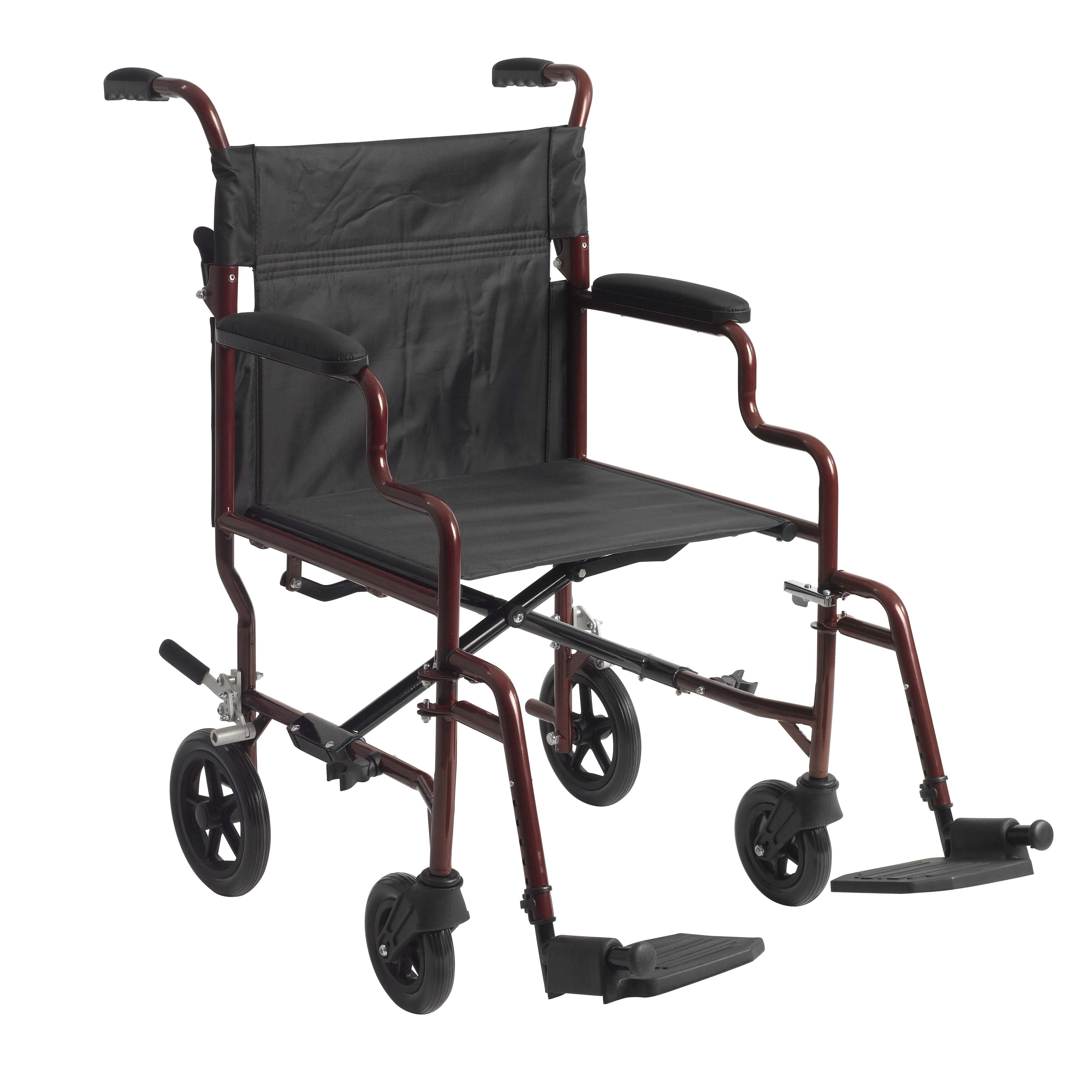 drive™ Bariatric Heavy-Duty Transport Chair, Black with Red Finish