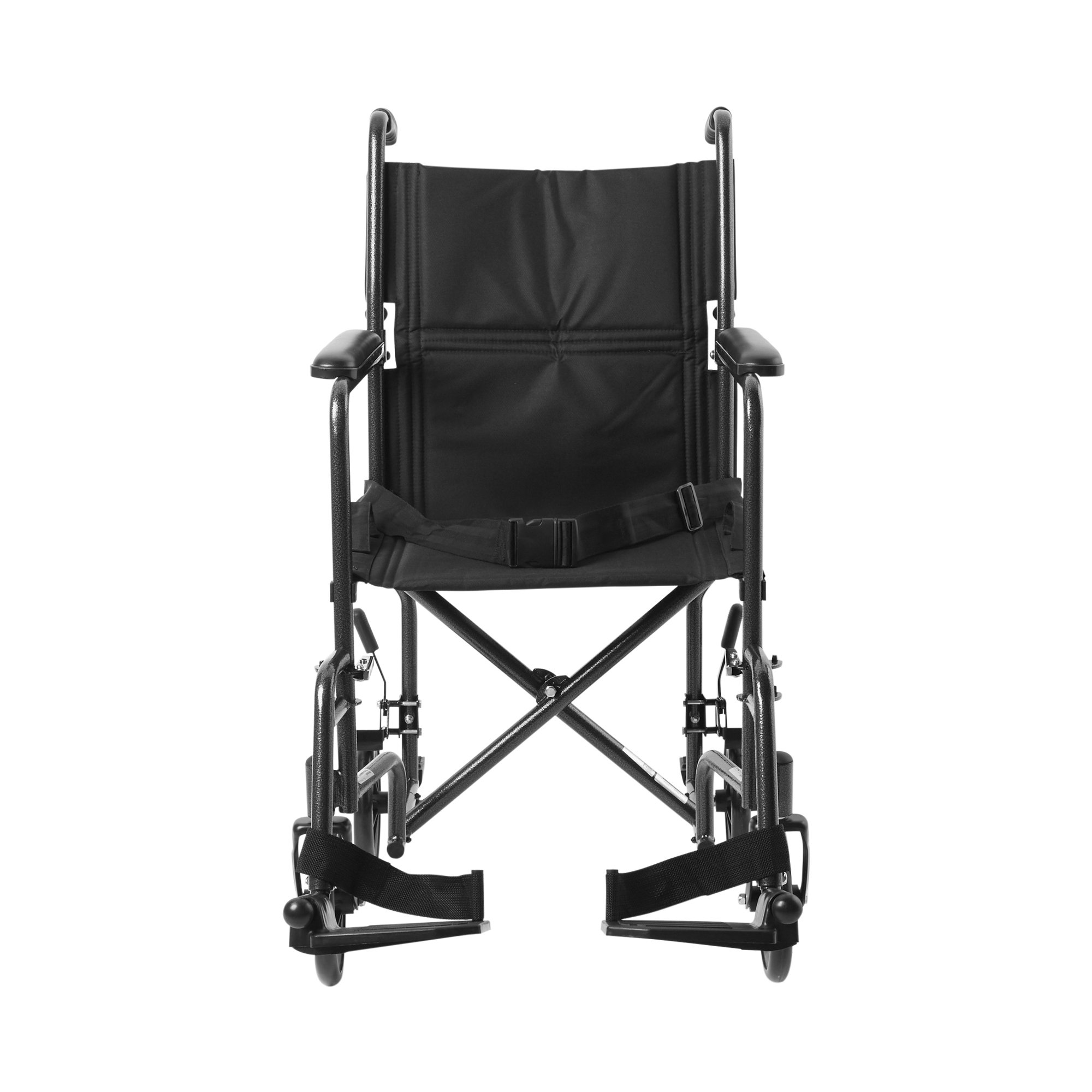 McKesson Lightweight Transport Chair, Black with Silver Vein Finish - Image 2