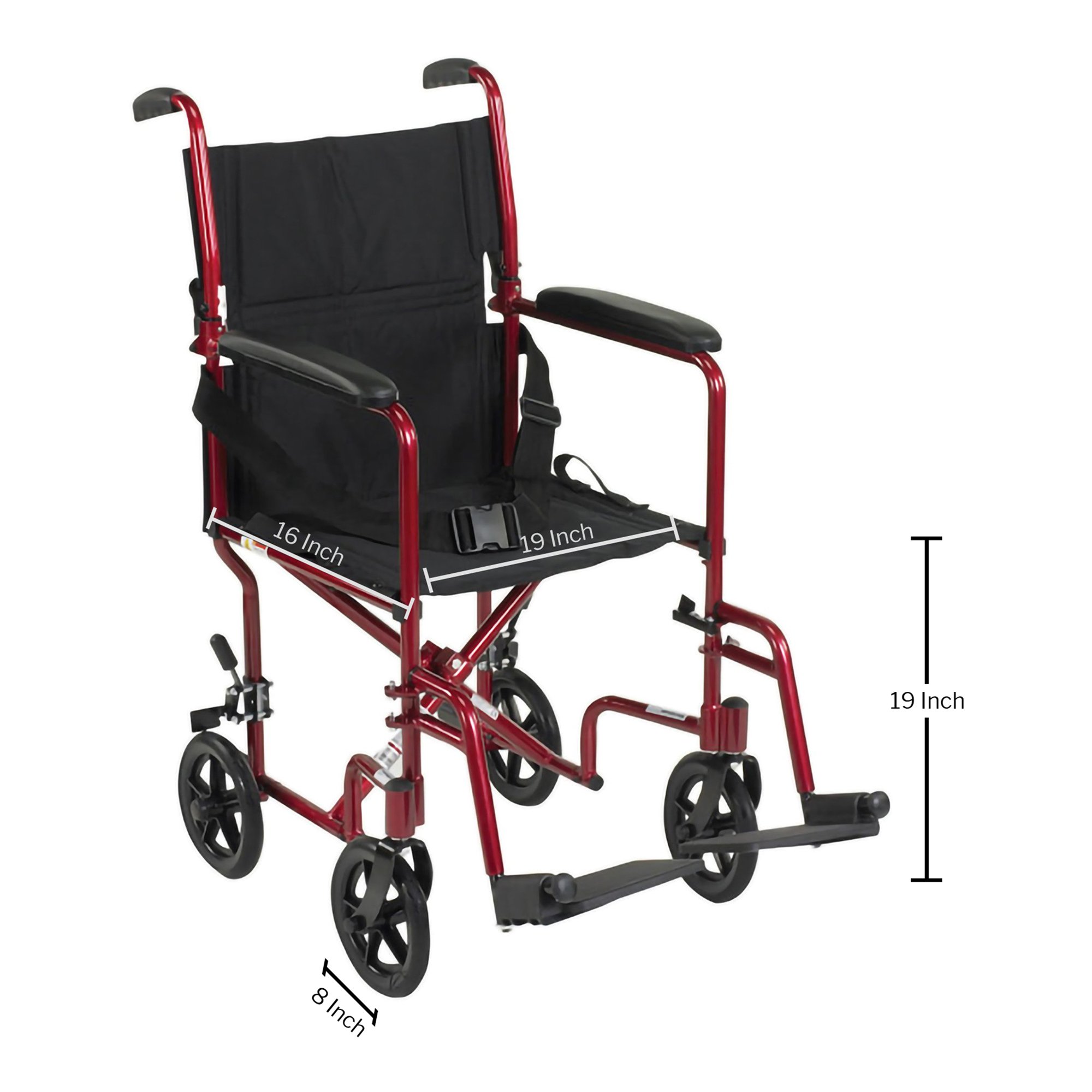 McKesson Transport Chair, 19-Inch Seat Width - Image 2