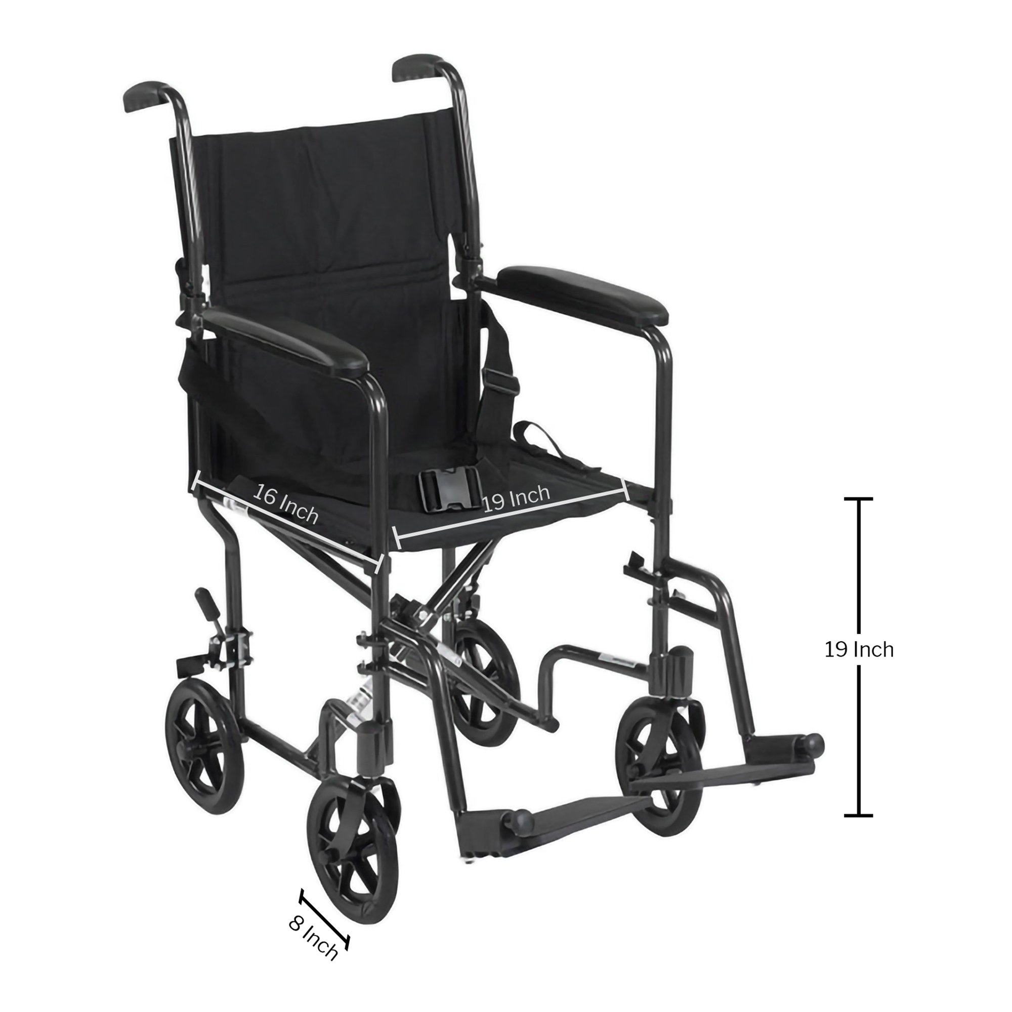 McKesson Transport Chair, Black - Image 2