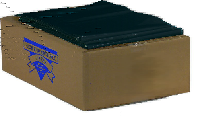 Colonial Bag 2X Heavy Duty Trash Bag, Black, 56 gal., 1.8 mil