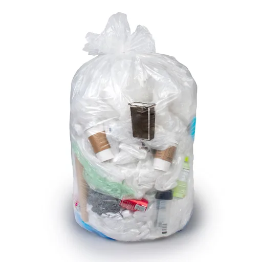 Colonial Bag Extra Heavy Duty Trash Bag, Clear, 60 gal.