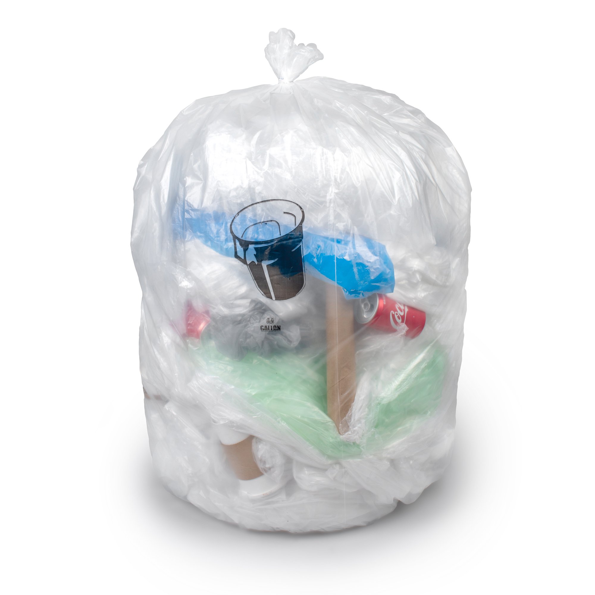 Colonial Bag Heavy Duty Trash Bag, Clear, 30 gal.