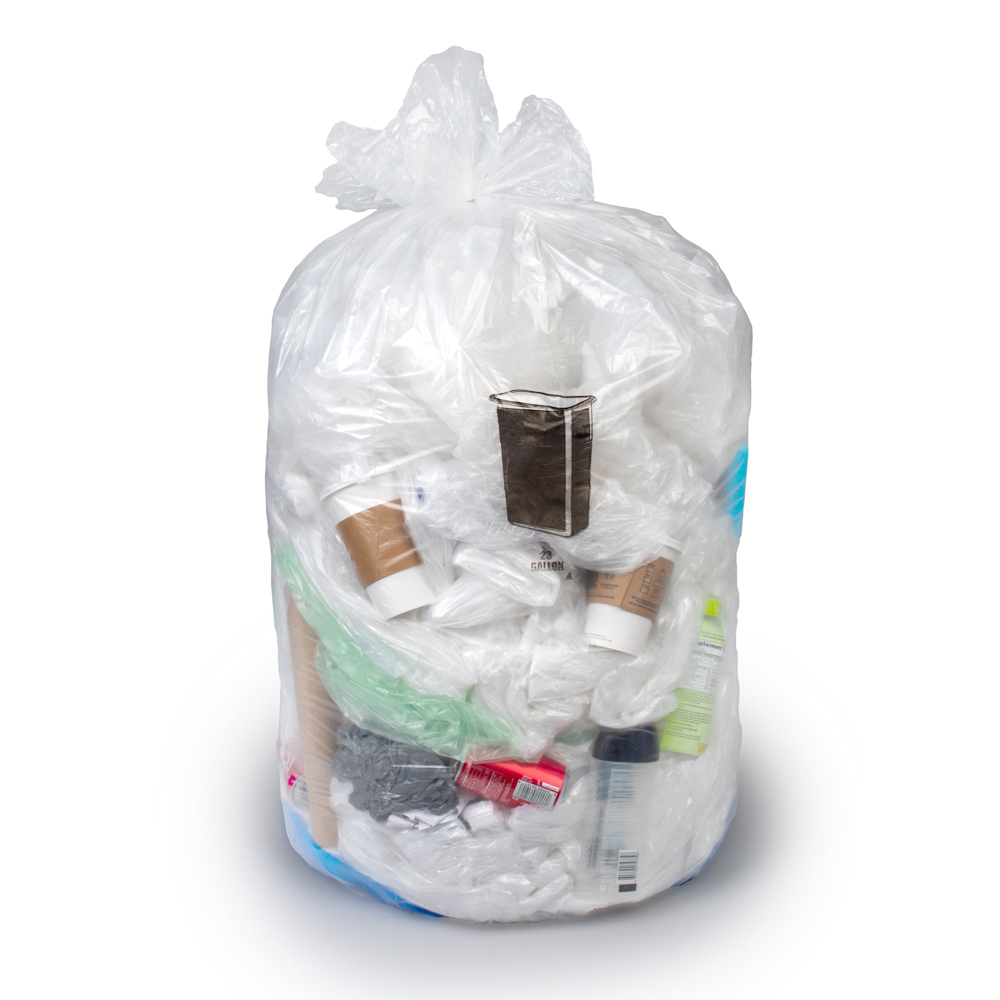 Colonial Bag Light Duty Trash Bag, Clear, 15 gal.