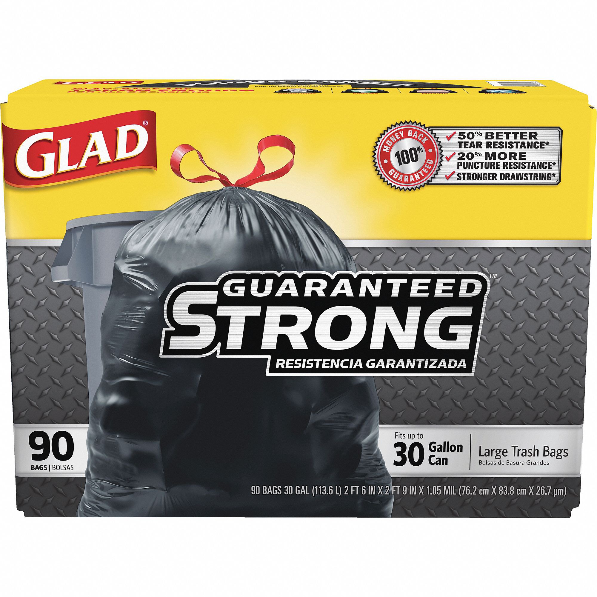 Glad® Trash Bag, Black, 30-gallon capacity