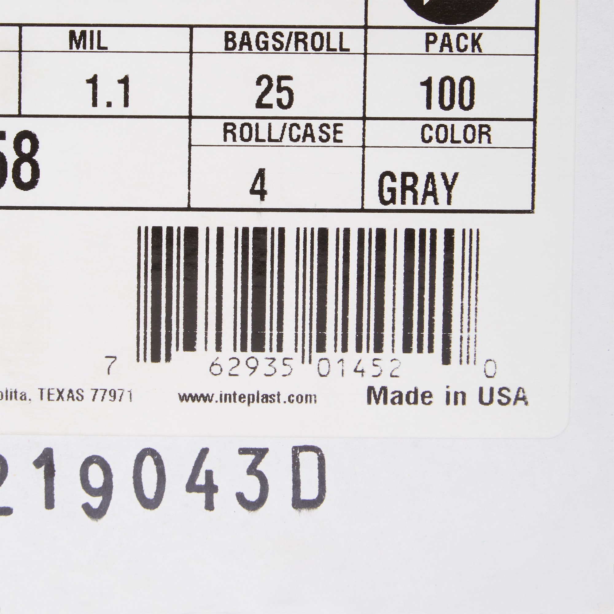 McKesson Extra Heavy Duty Plus Trash Bag, Gray, 45 gal., 1.10 Mil Gauge - Image 5