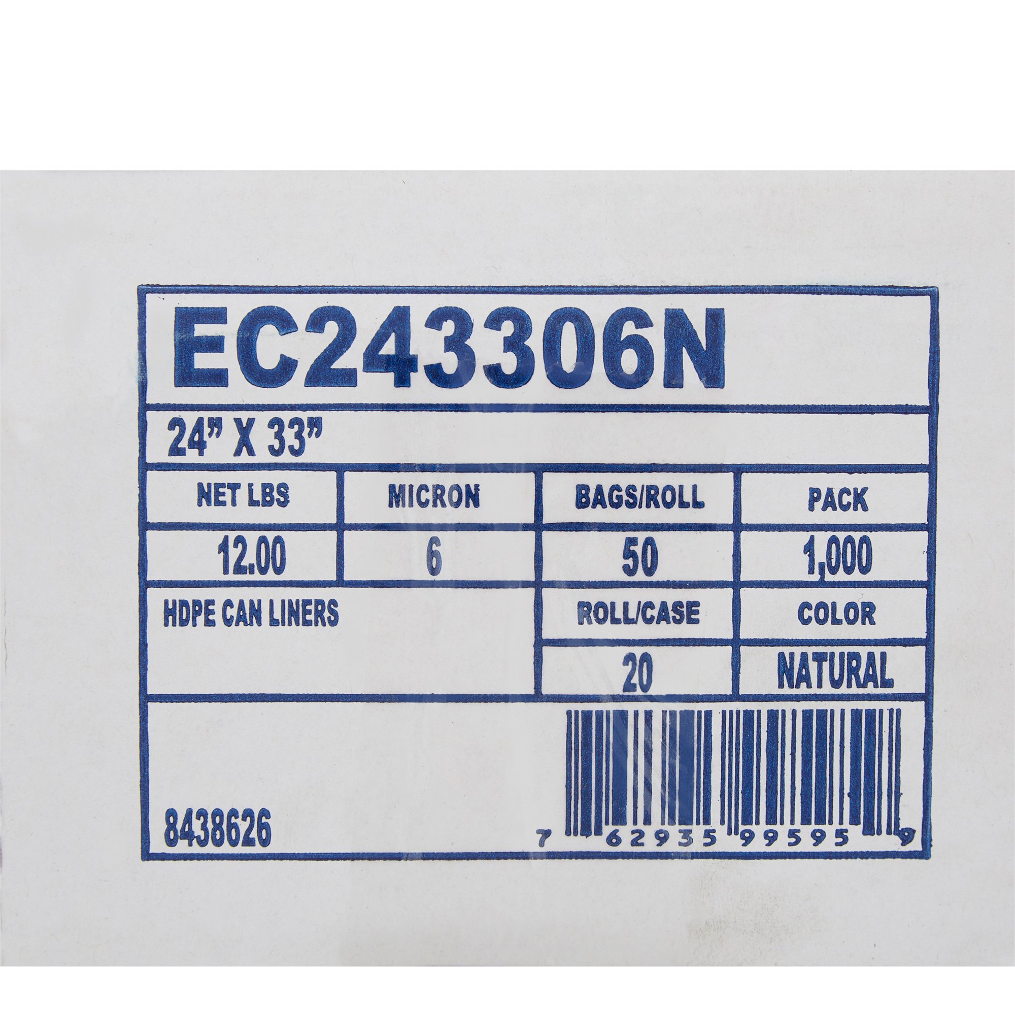 McKesson Light Duty Clear Trash Bag, 15 gal, 6 Mic Gauge - Image 3