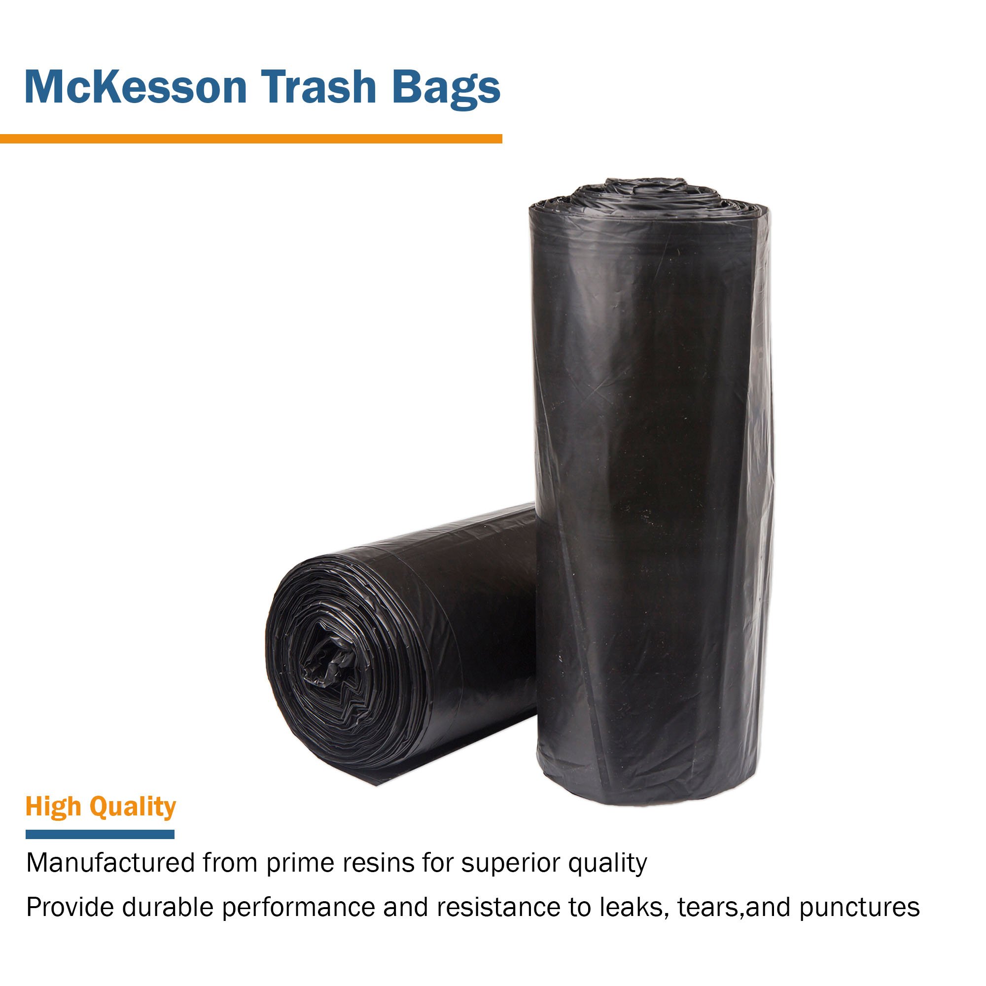 McKesson Super Heavy Duty Trash Bag, Black, 56 gal. - Image 3