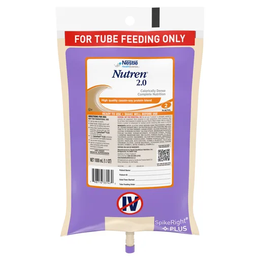 Nutren® 2.0 Tube Feeding Formula, 1000 mL Ready to Hang Prefilled Container