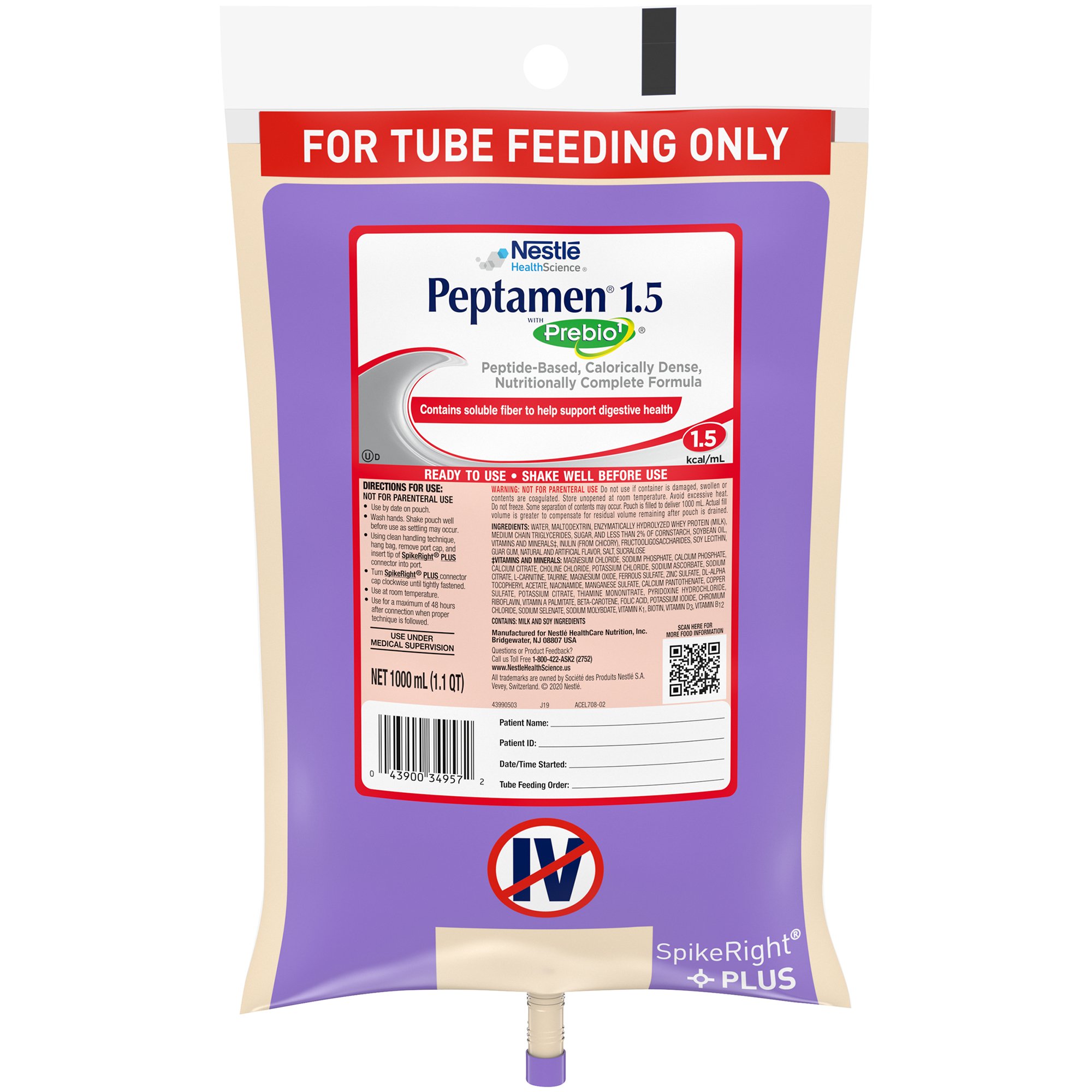 Peptamen® 1.5 with Prebio1™ Peptide-Based Nutritionally Complete Formula, 1 Lite - Image 2
