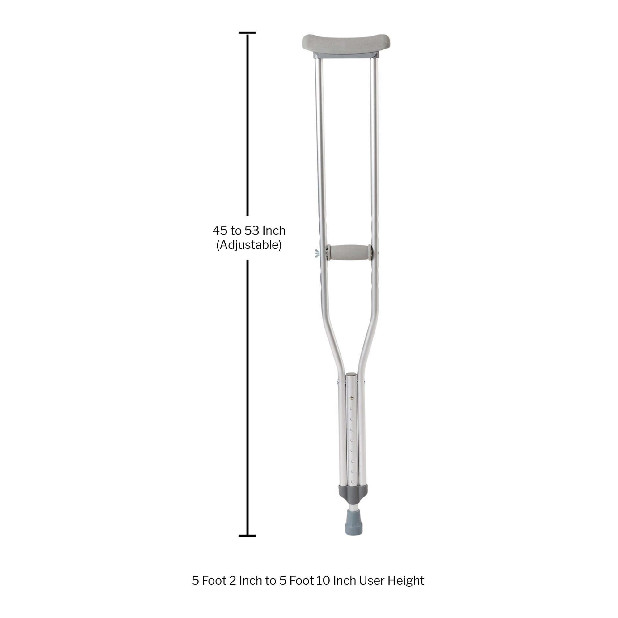 McKesson Adult Underarm Crutches, 5'2" - 5'10" - Image 3