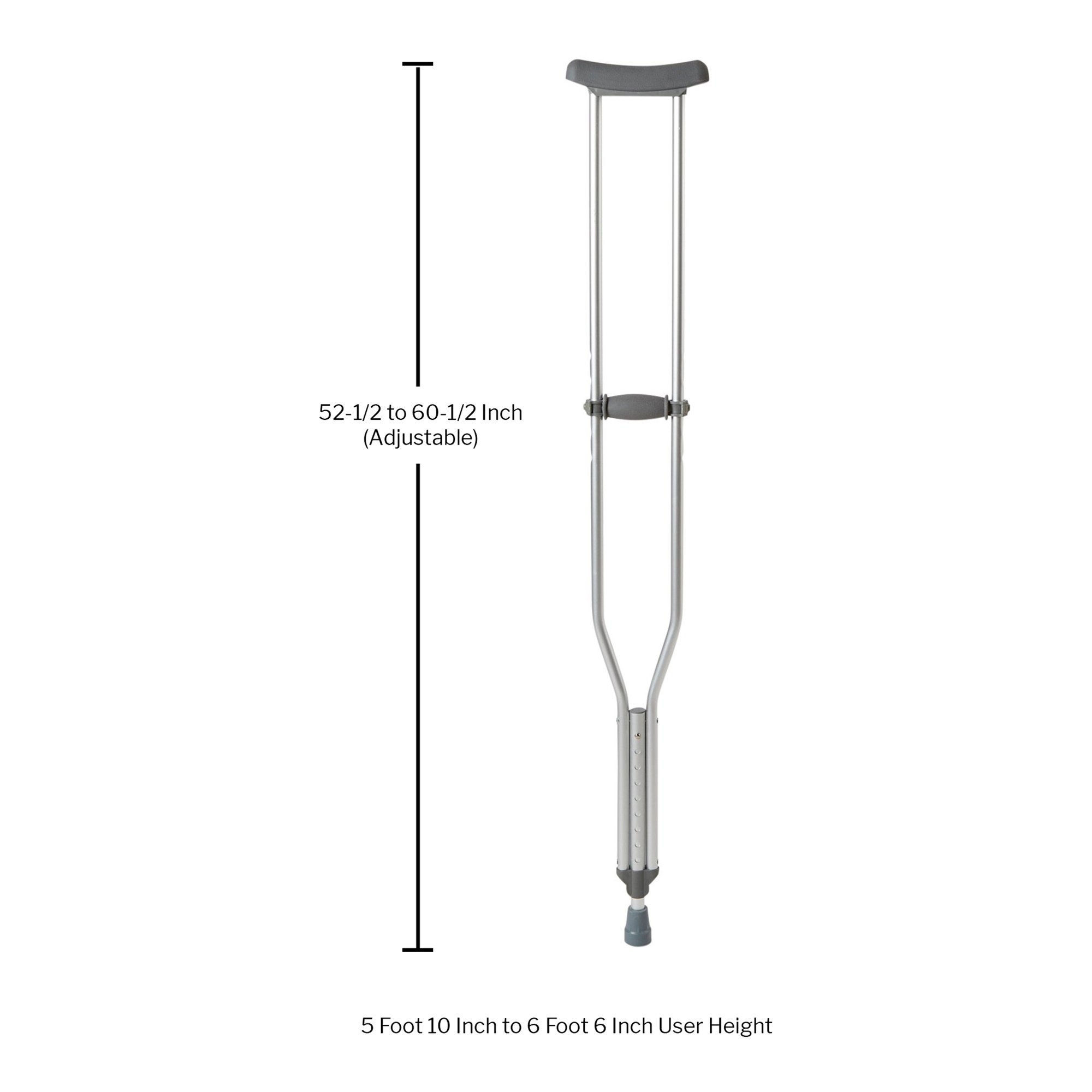 McKesson Underarm Crutches for Adults 5'10" - 6'6" - Image 3