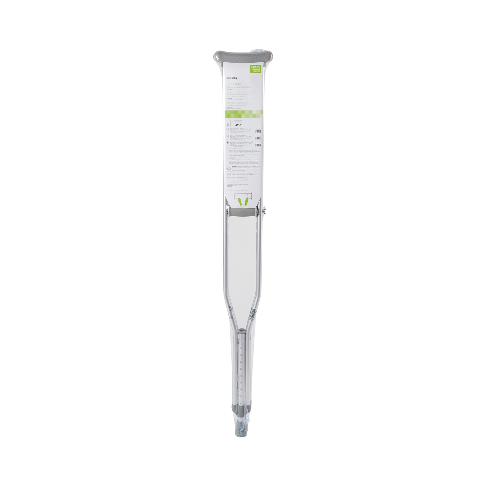 McKesson Underarm Crutches for Adults 5'10" - 6'6" - Image 2
