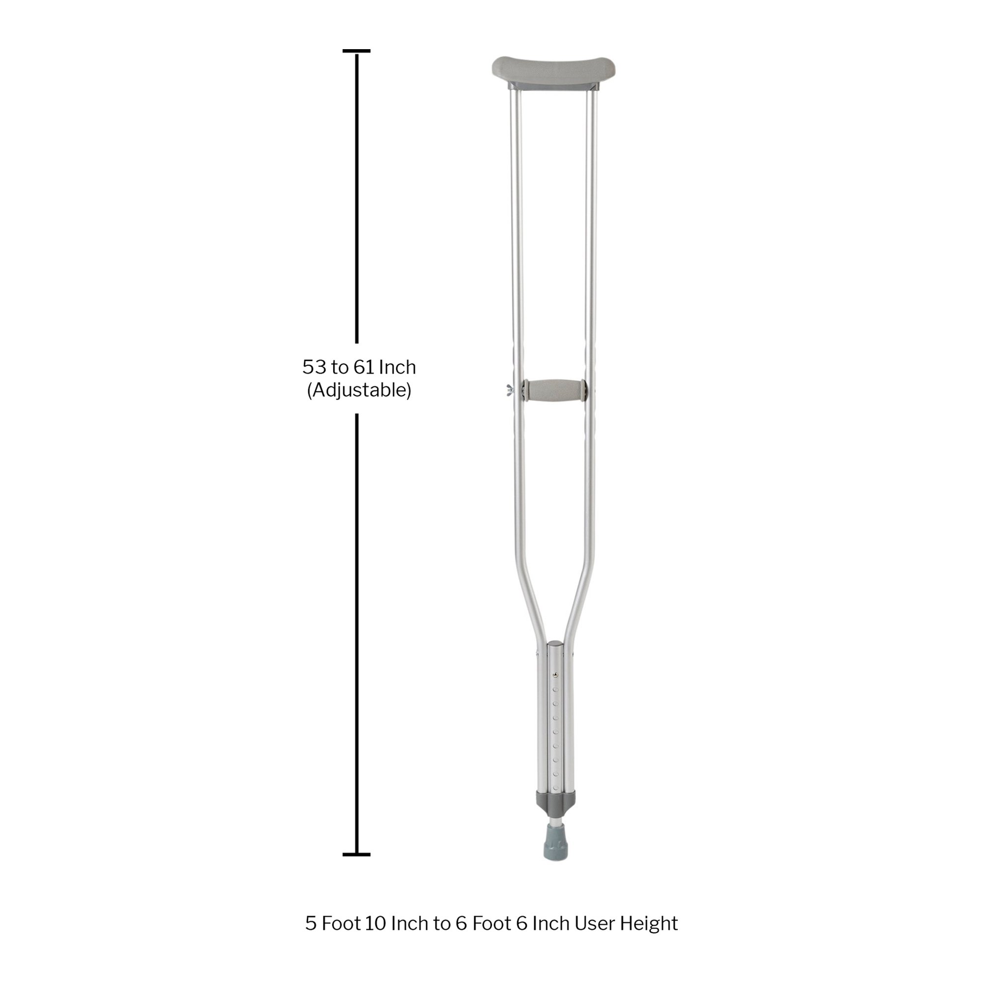 McKesson Underarm Crutches for Adults 5'10" - 6'6" - Image 3