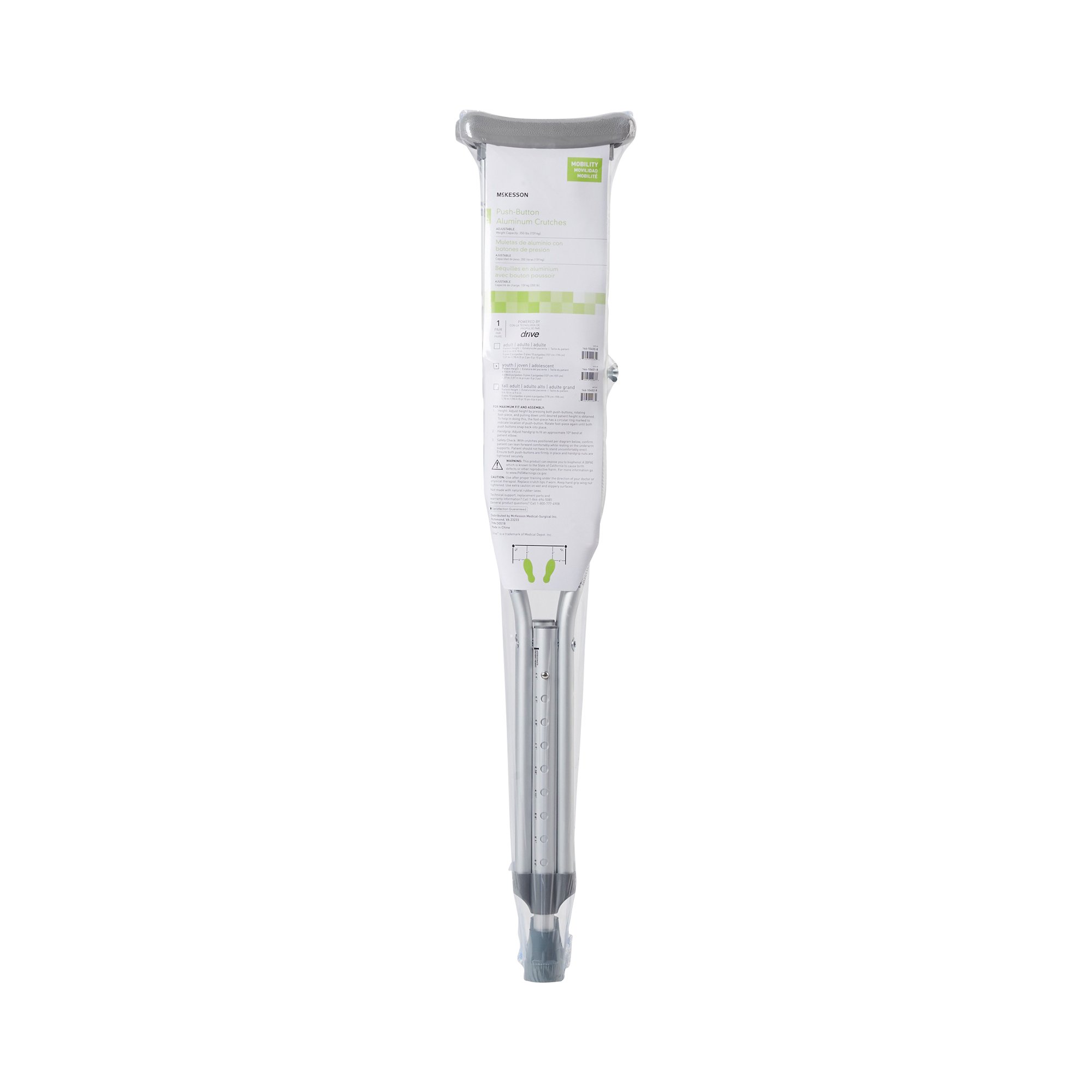 McKesson Underarm Crutches for Children 4'6" - 5'2" - Image 2