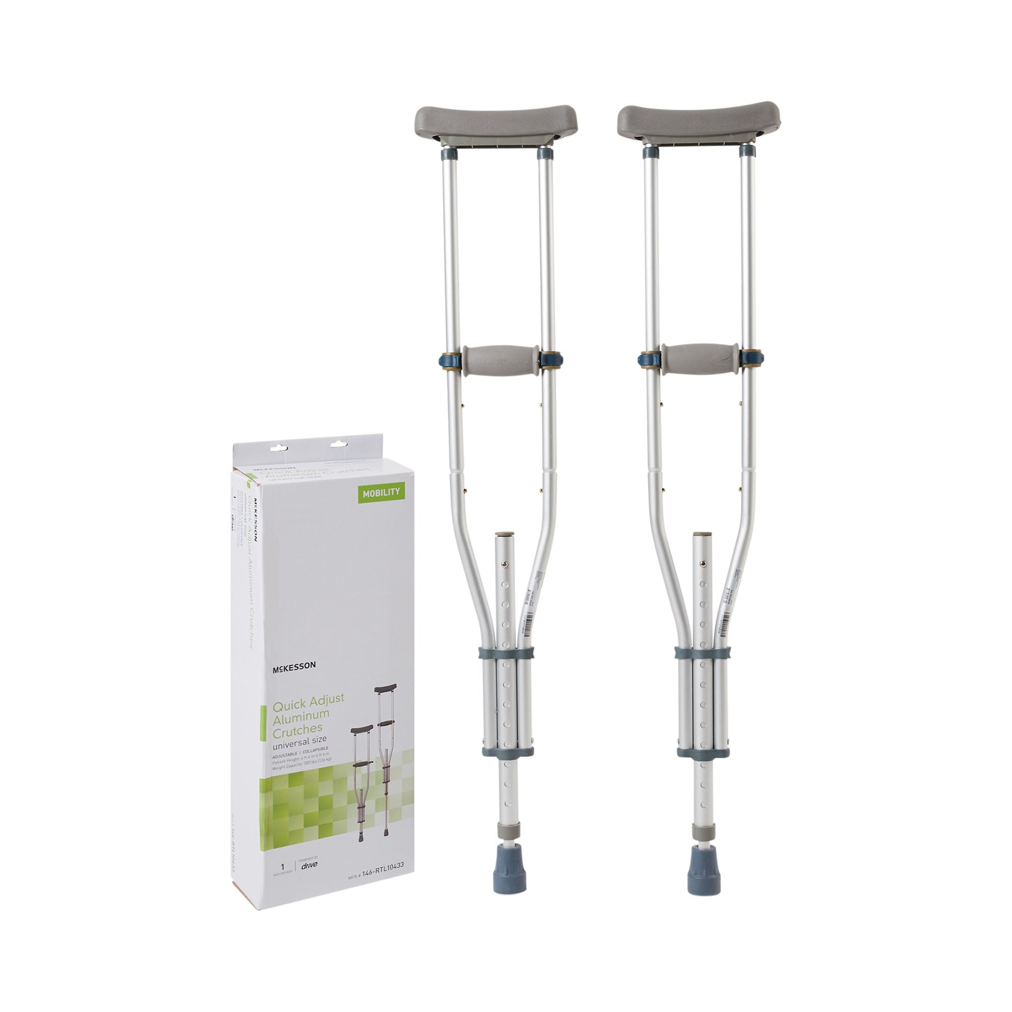 McKesson Underarm Crutches, 4'6" - 6'6" - Image 2