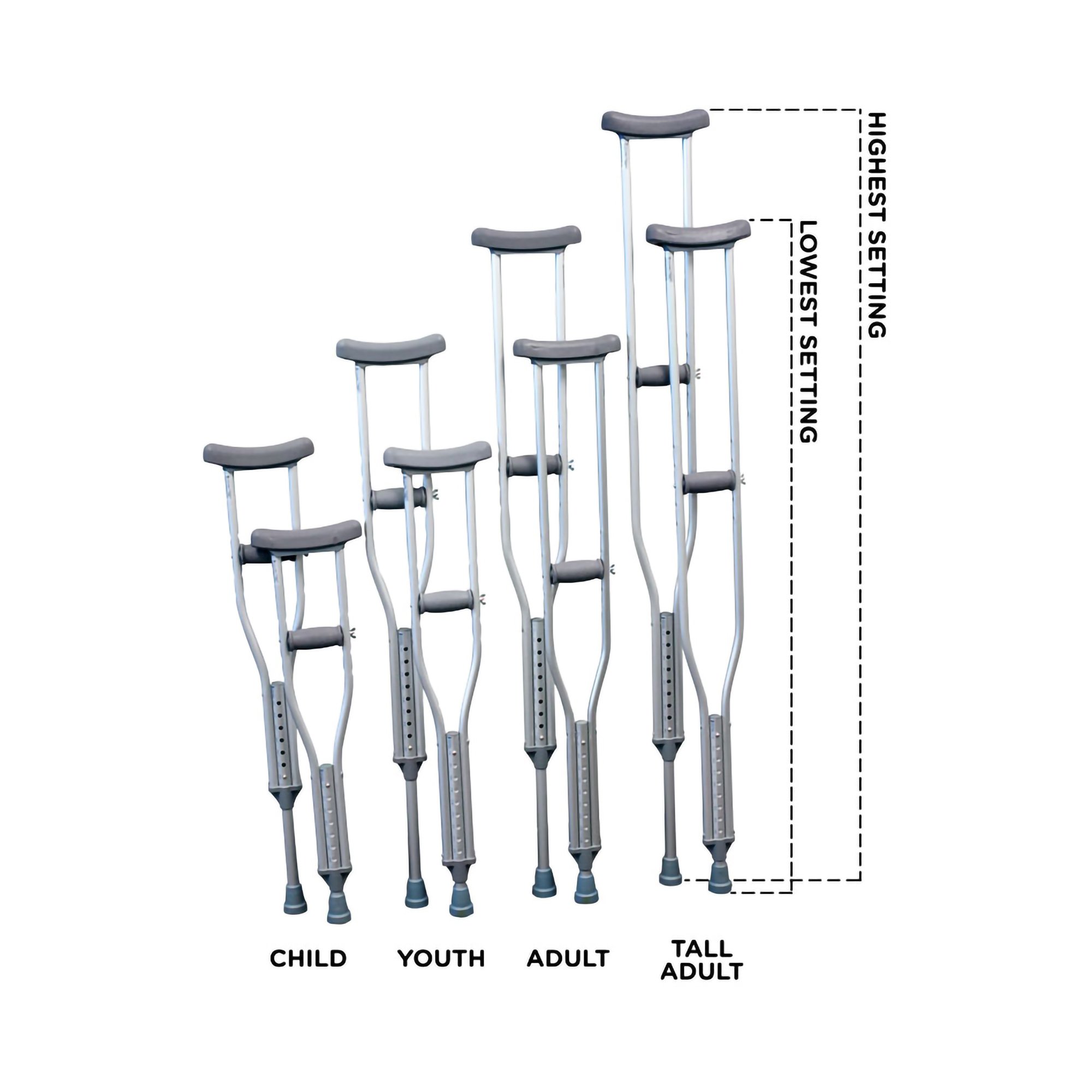 PremierPro™ Push Button Underarm Crutches, 5'10" - 6'6" - Image 3