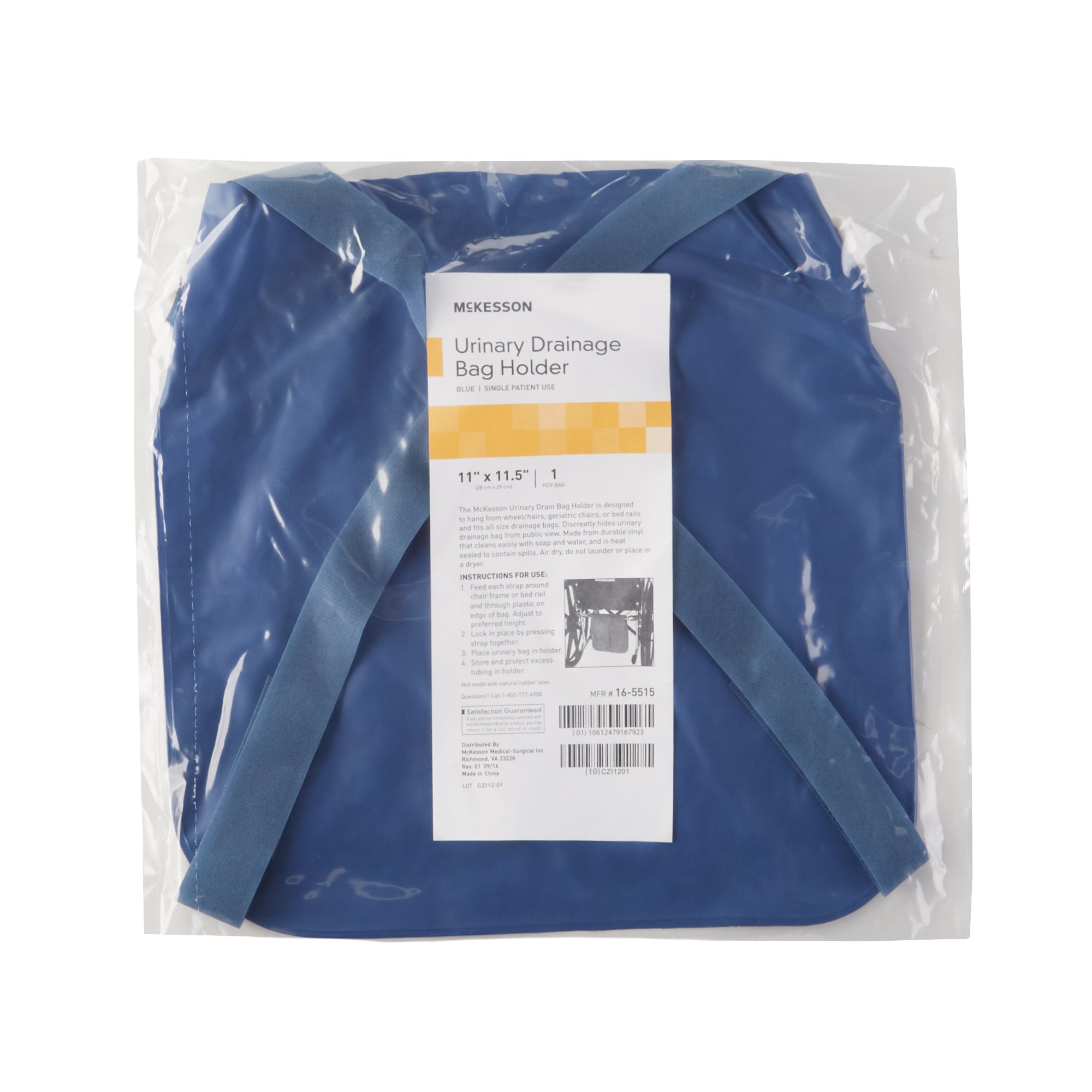 McKesson Urinary Bag Drainage Holder, Adjustable Straps, Dark Blue - Image 3