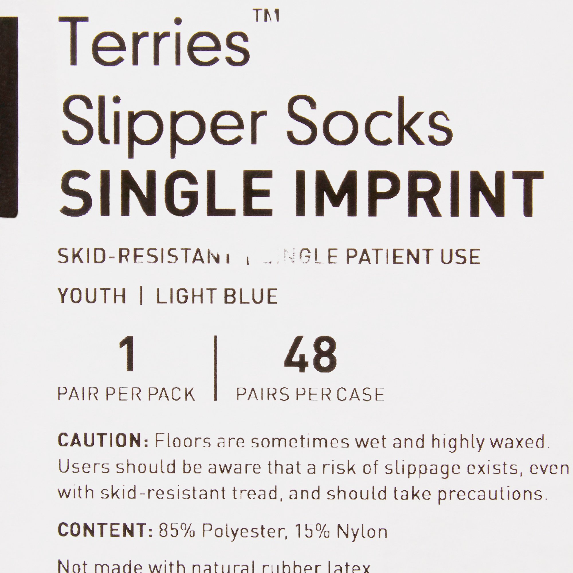 McKesson Terries Slipper Socks, Nonslip Grip Socks, Light Blue, Youth Shoe 5 - 7 - Image 3