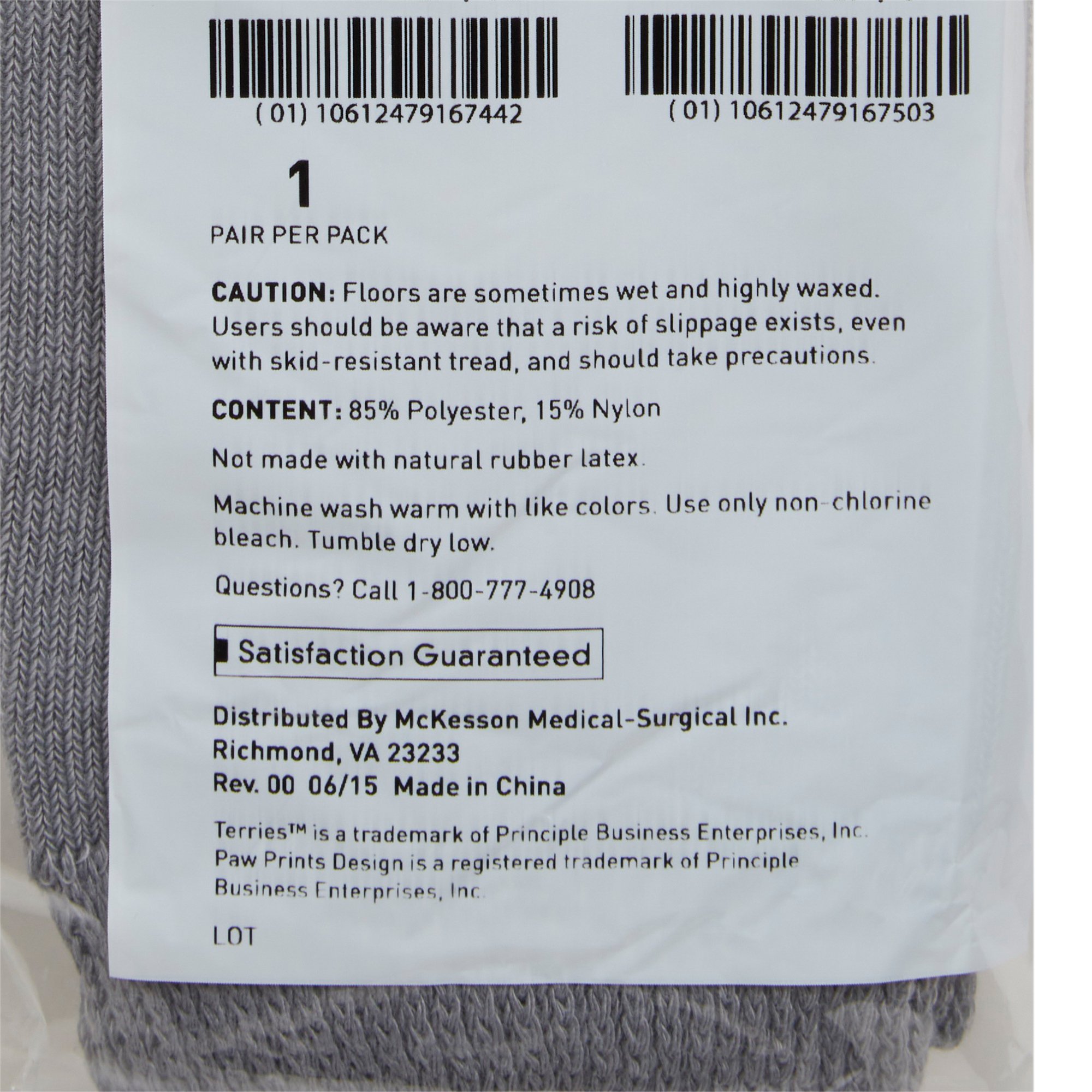 McKesson Terries™ Adult Slipper Socks, 2X-Large, Gray - Image 4