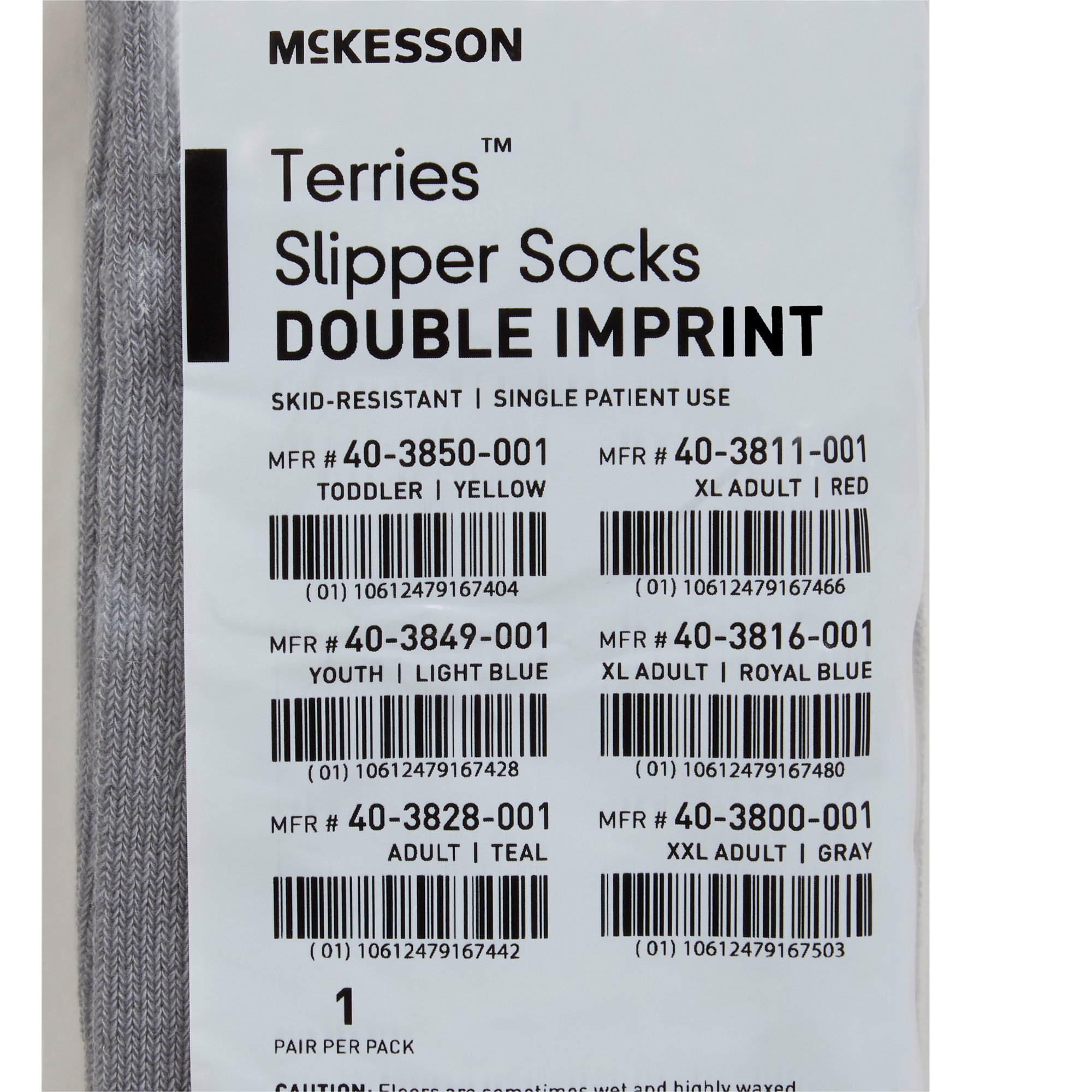 McKesson Terries™ Adult Slipper Socks, 2X-Large, Gray - Image 5