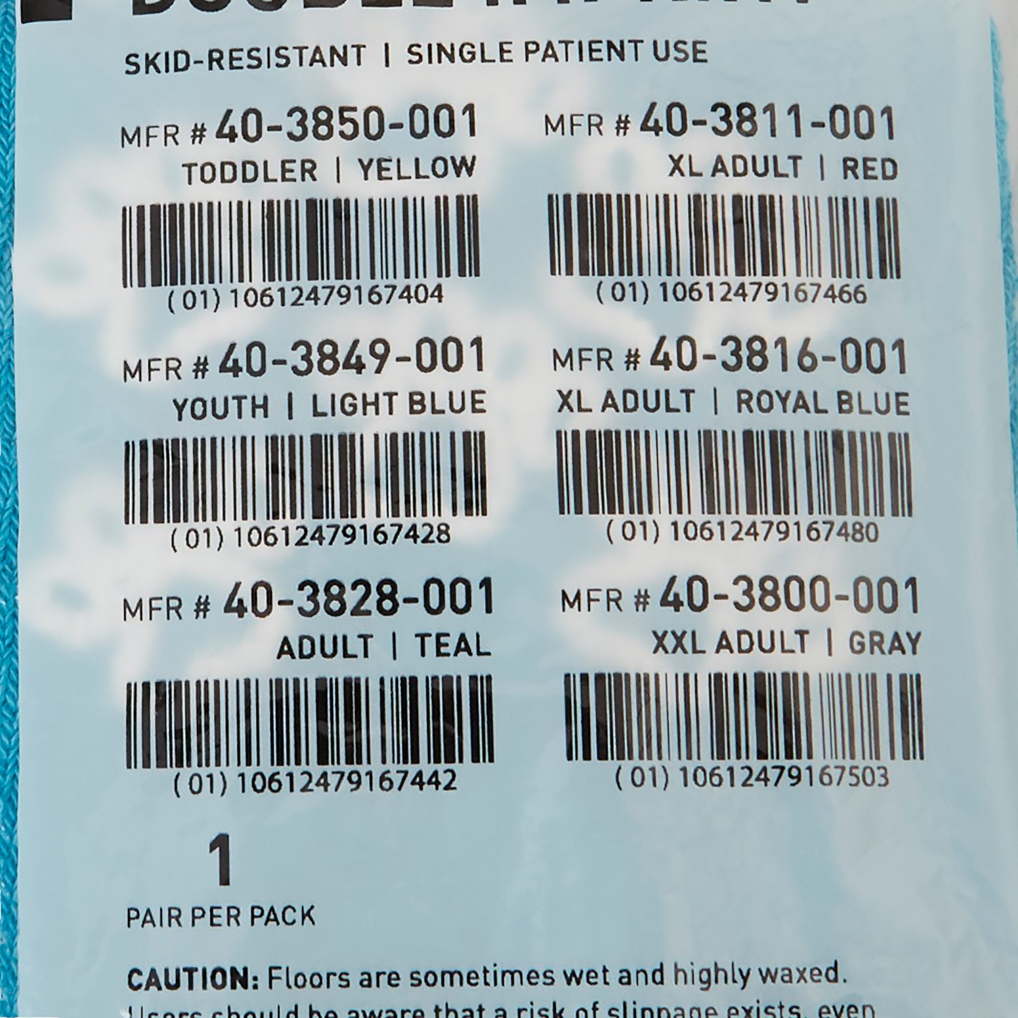 McKesson Terries™ Adult Slipper Socks, Teal - Image 3