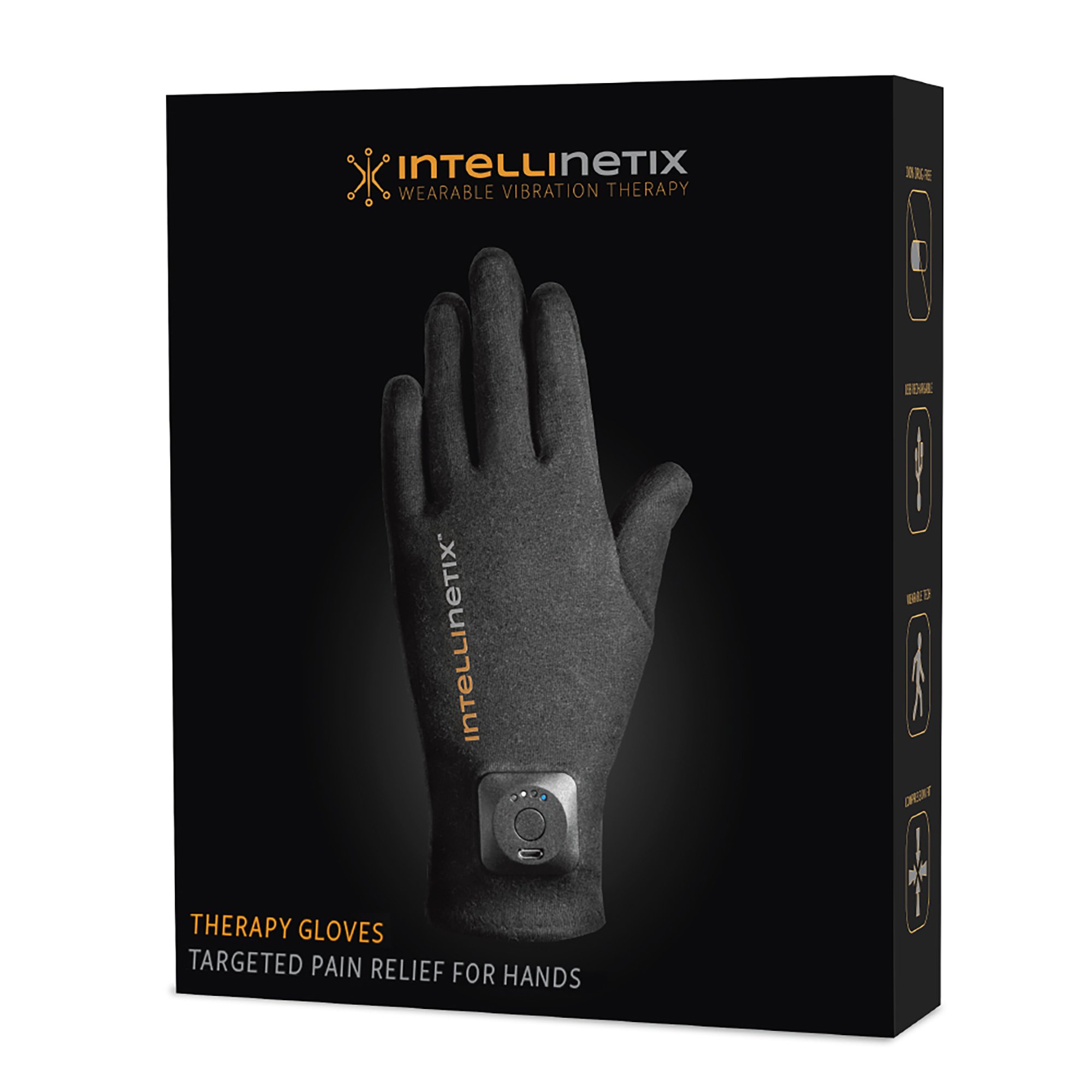 Intellinetix® Arthritis Vibrating Gloves, Small, Black