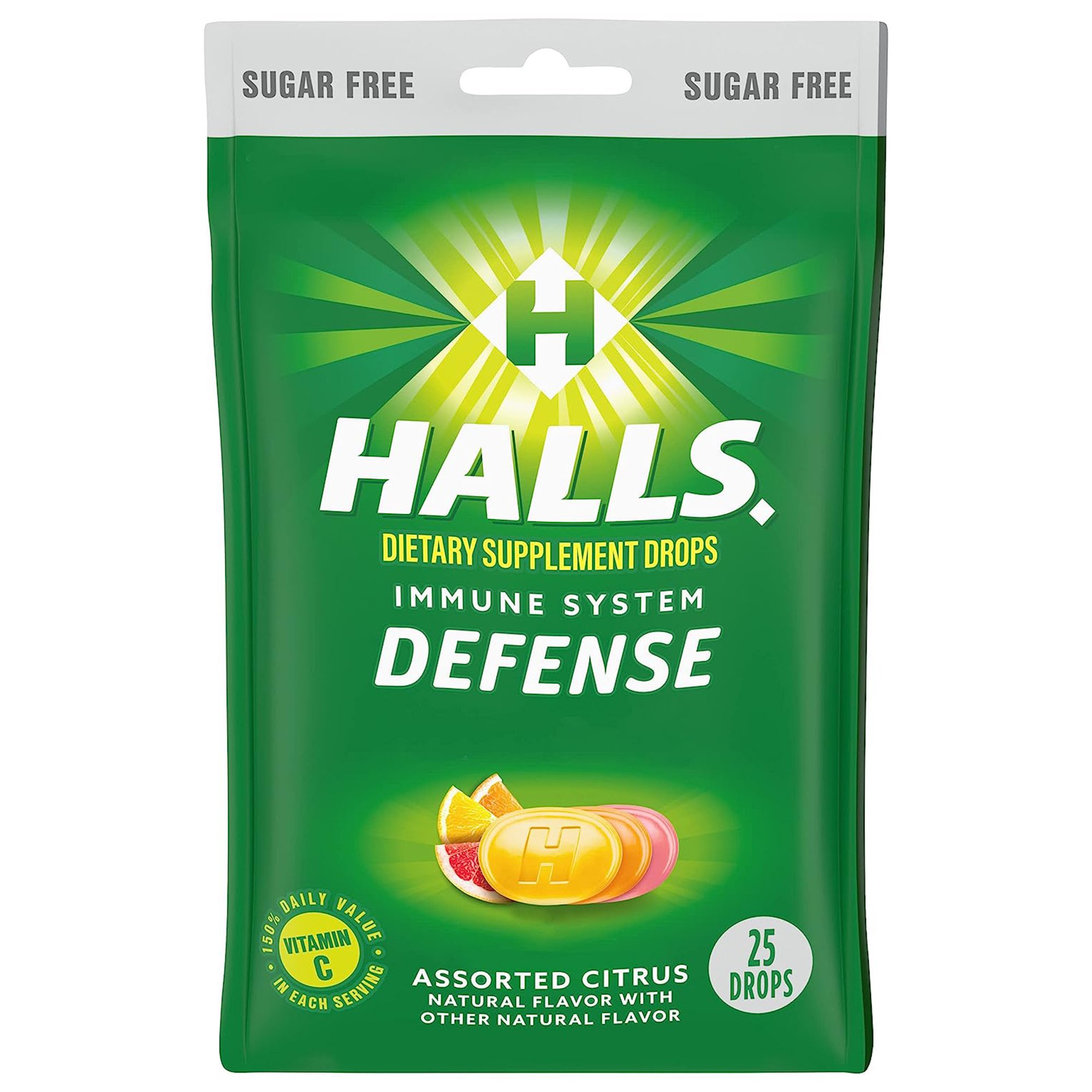 Halls Defense Dietary Supplement Drops Sugar Free Assorted Citrus - Image 2