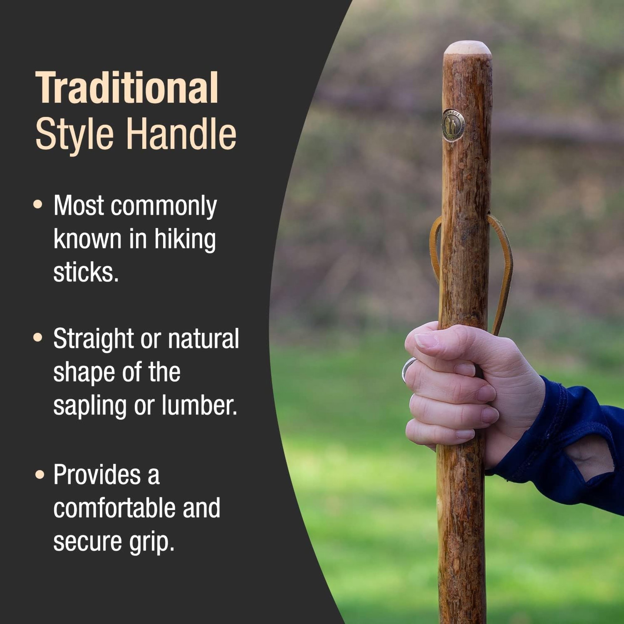 Brazos™ Assorted Hardwood Rustic Walking Stick, 41-Inch - Image 6