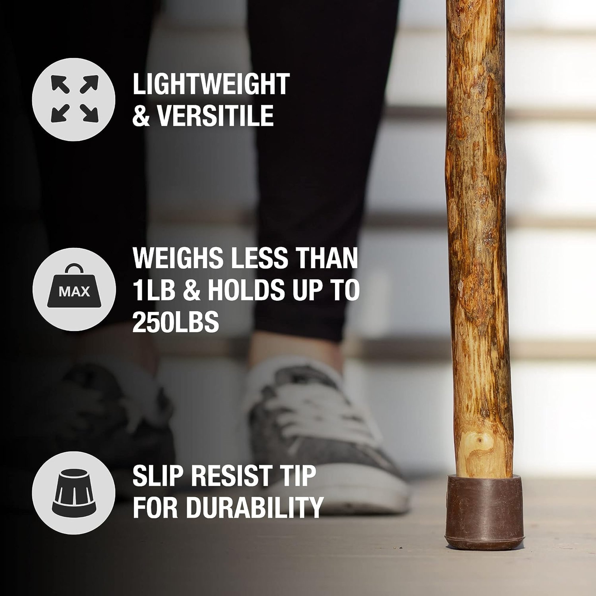Brazos™ Assorted Hardwood Rustic Walking Stick, 41-Inch - Image 7