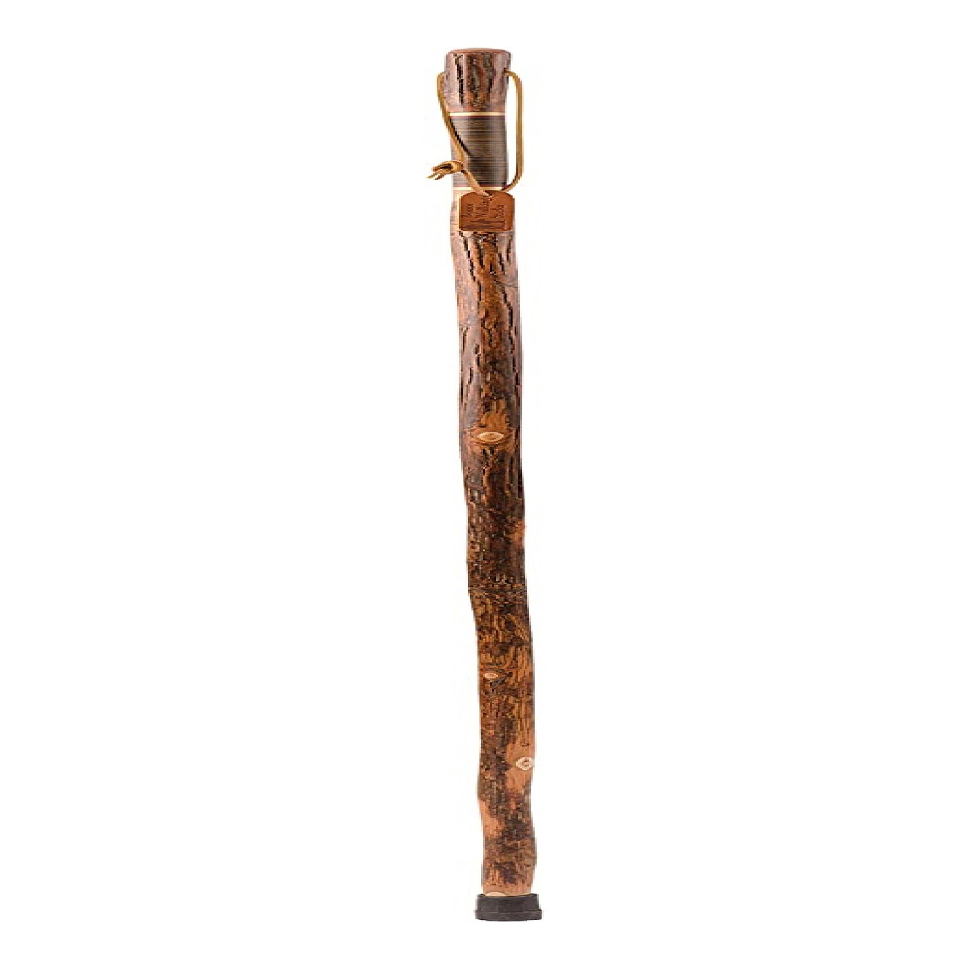 Brazos™ Exotic Leather Safari Hickory Rustic Walking Stick, 58-Inch - Image 2