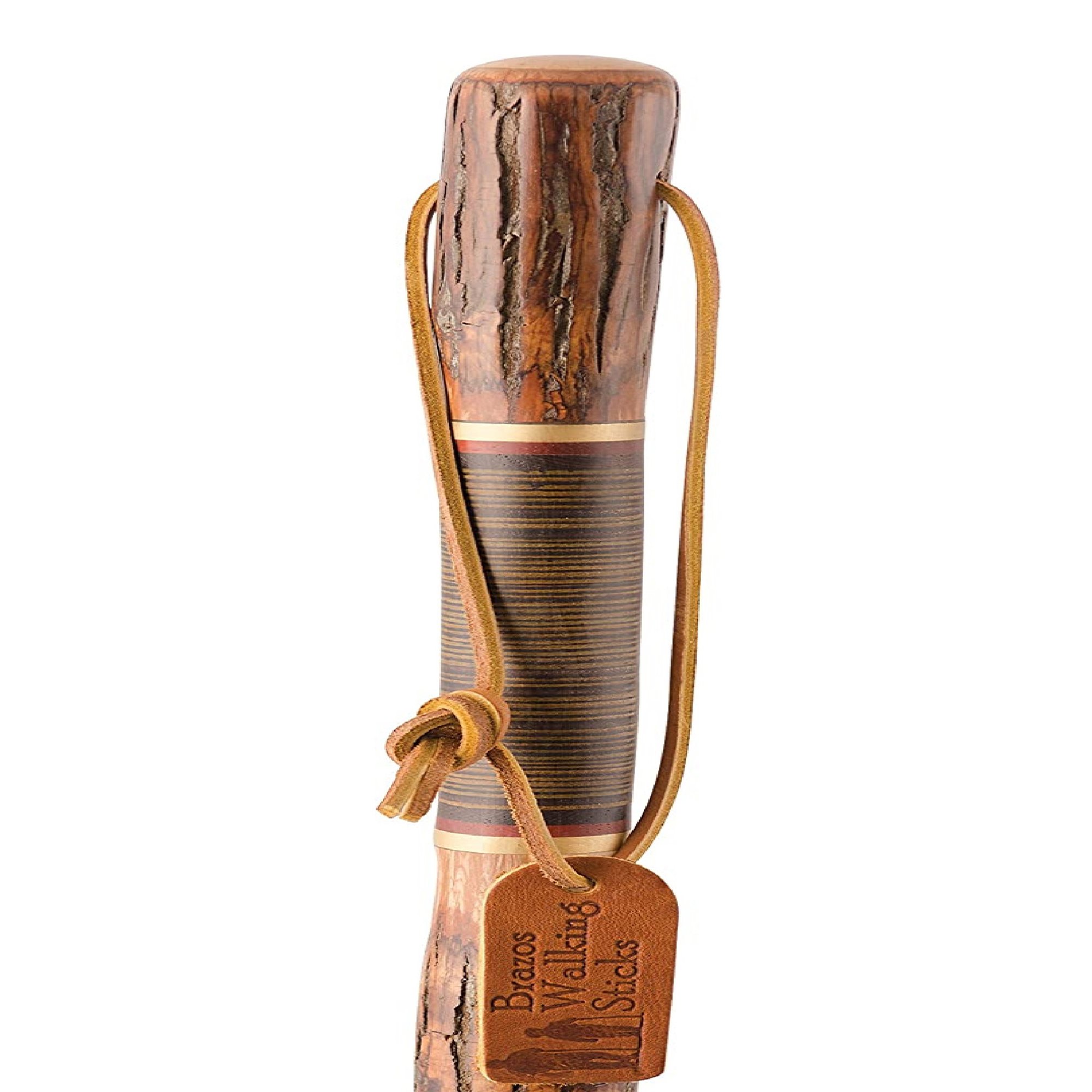 Brazos™ Exotic Leather Safari Hickory Rustic Walking Stick, 58-Inch - Image 3