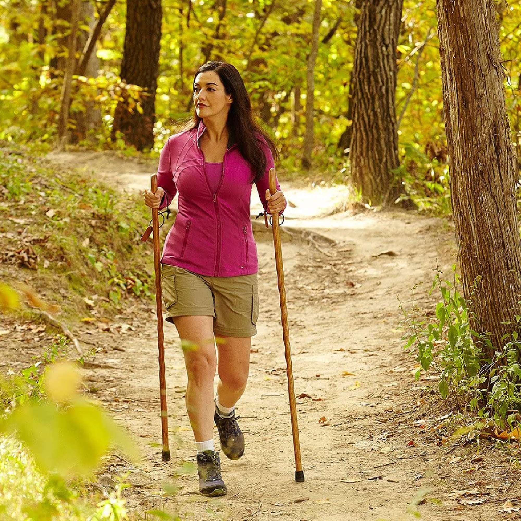 Brazos™ FitnessWalker Handcrafted Walking Stick, 48-Inch, Red - Image 3