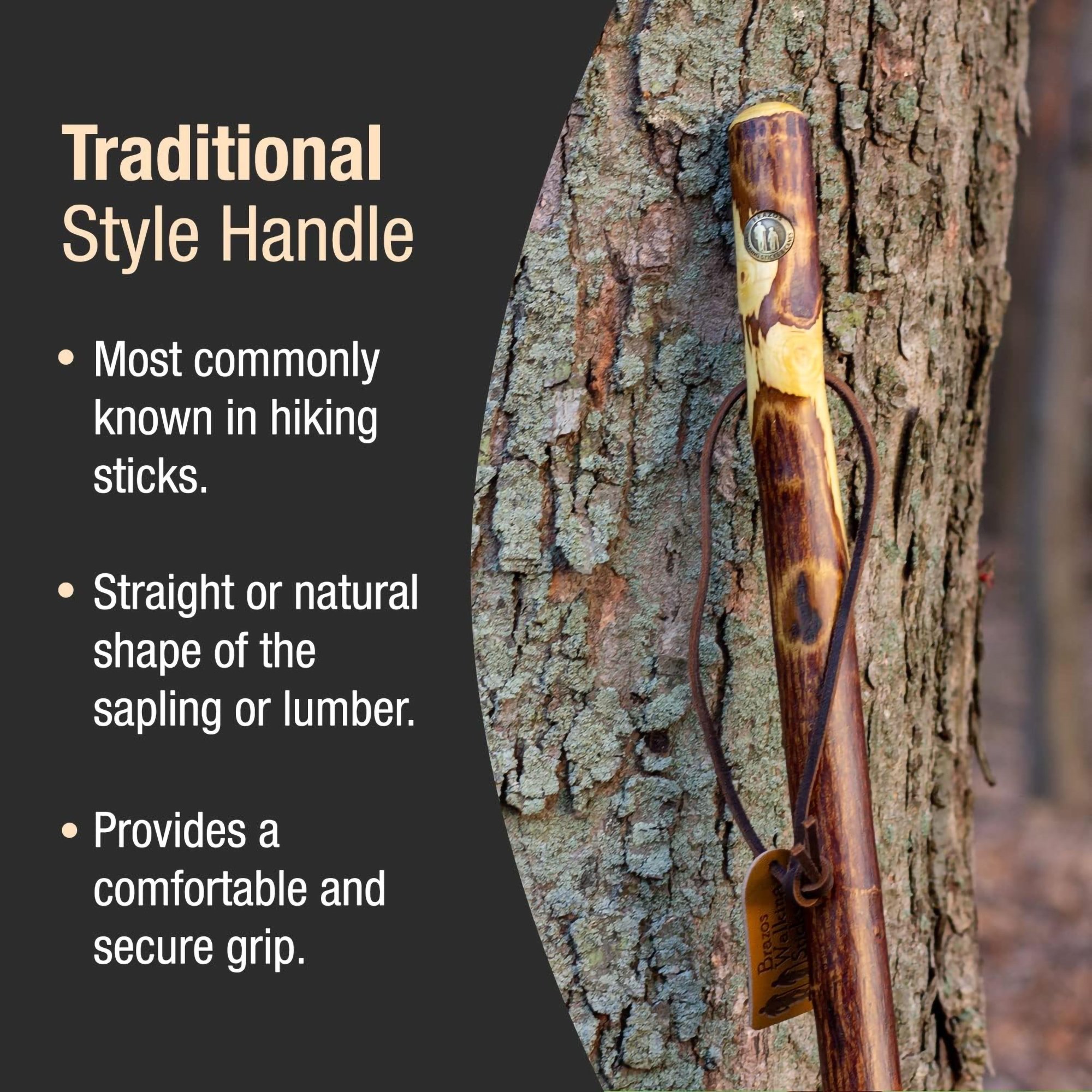 Brazos™ Hawthorn Rustic Walking Stick, 55-Inch Height - Image 7