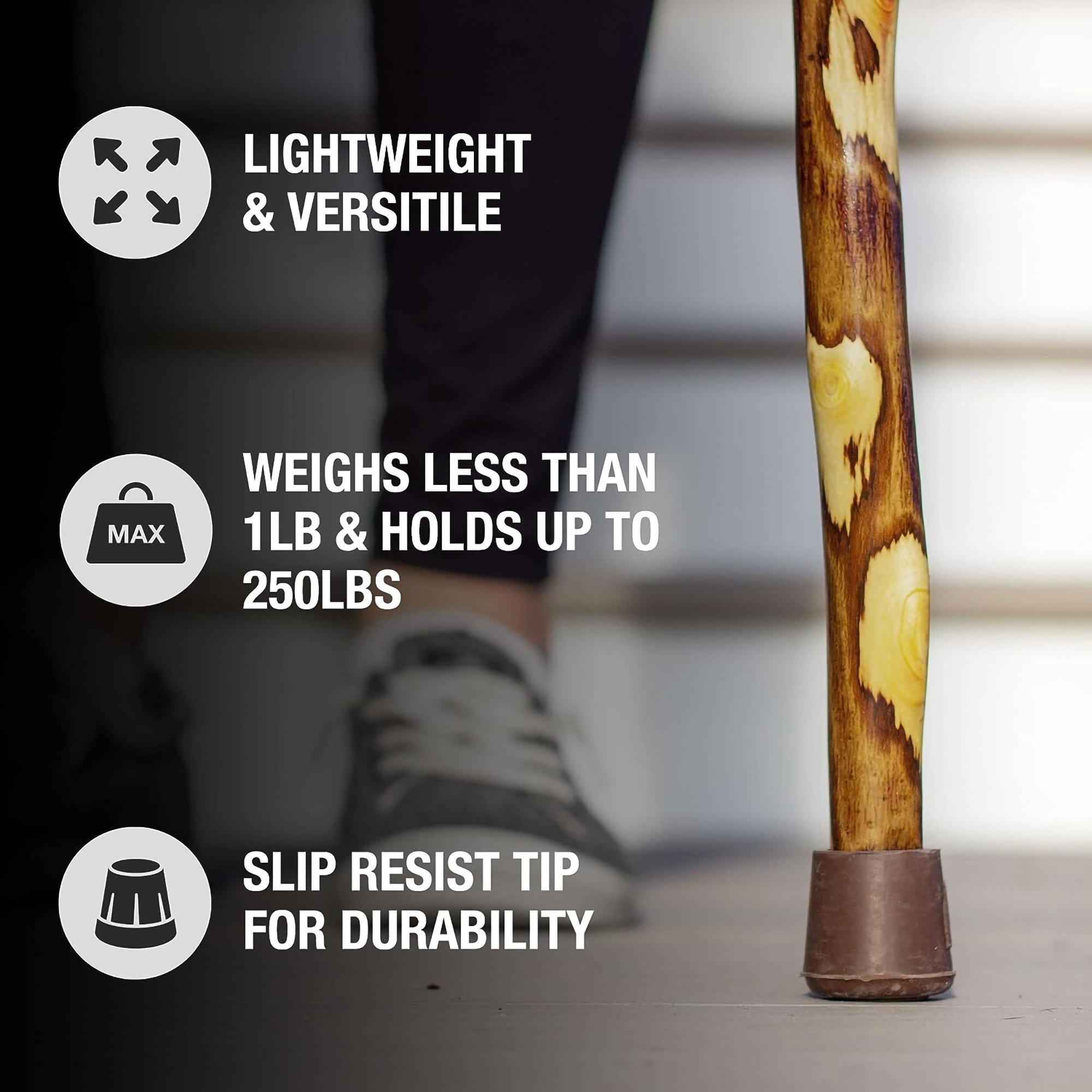 Brazos™ Hawthorn Rustic Walking Stick, 55-Inch Height - Image 8