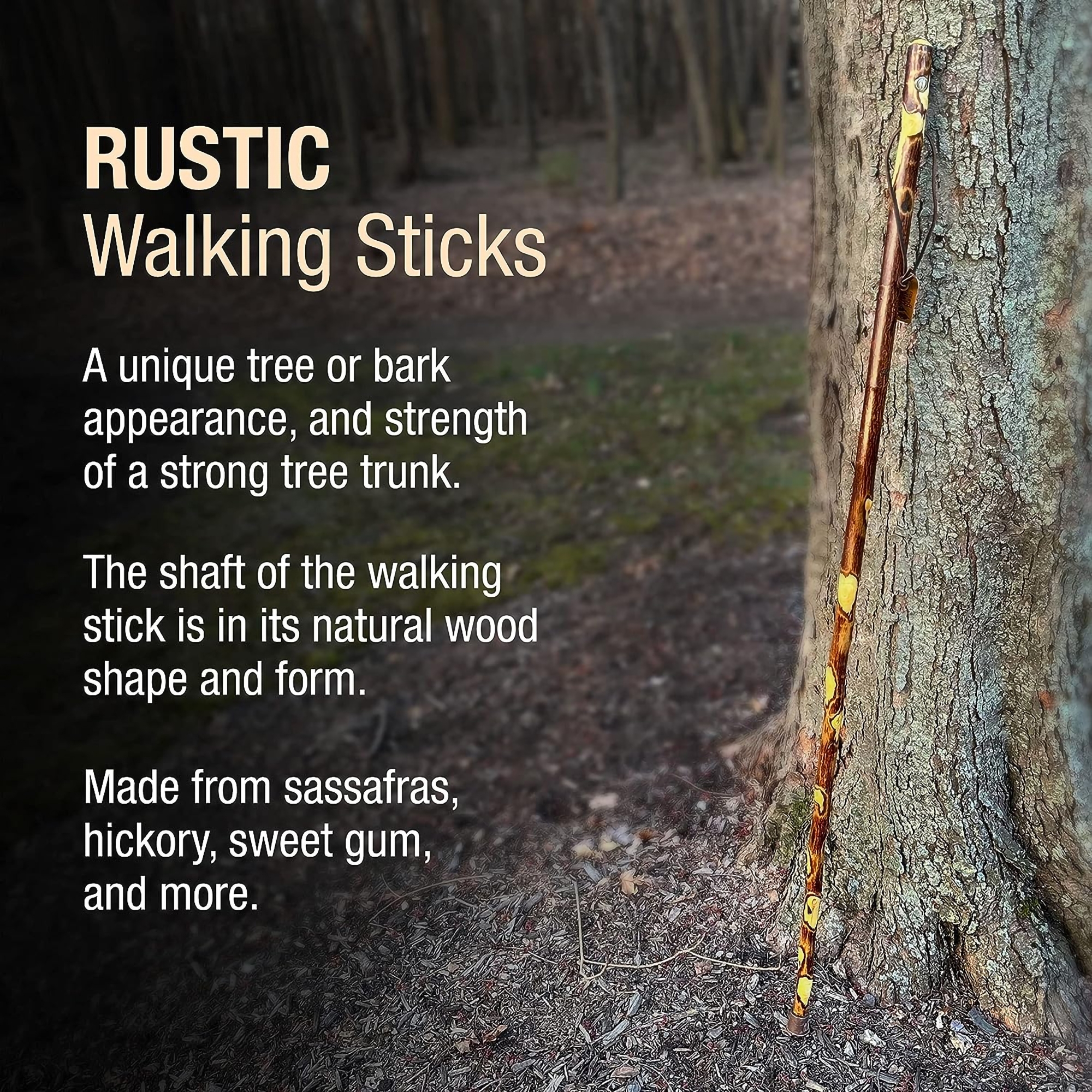 Brazos™ Hawthorn Rustic Walking Stick, 58-Inch Height - Image 9