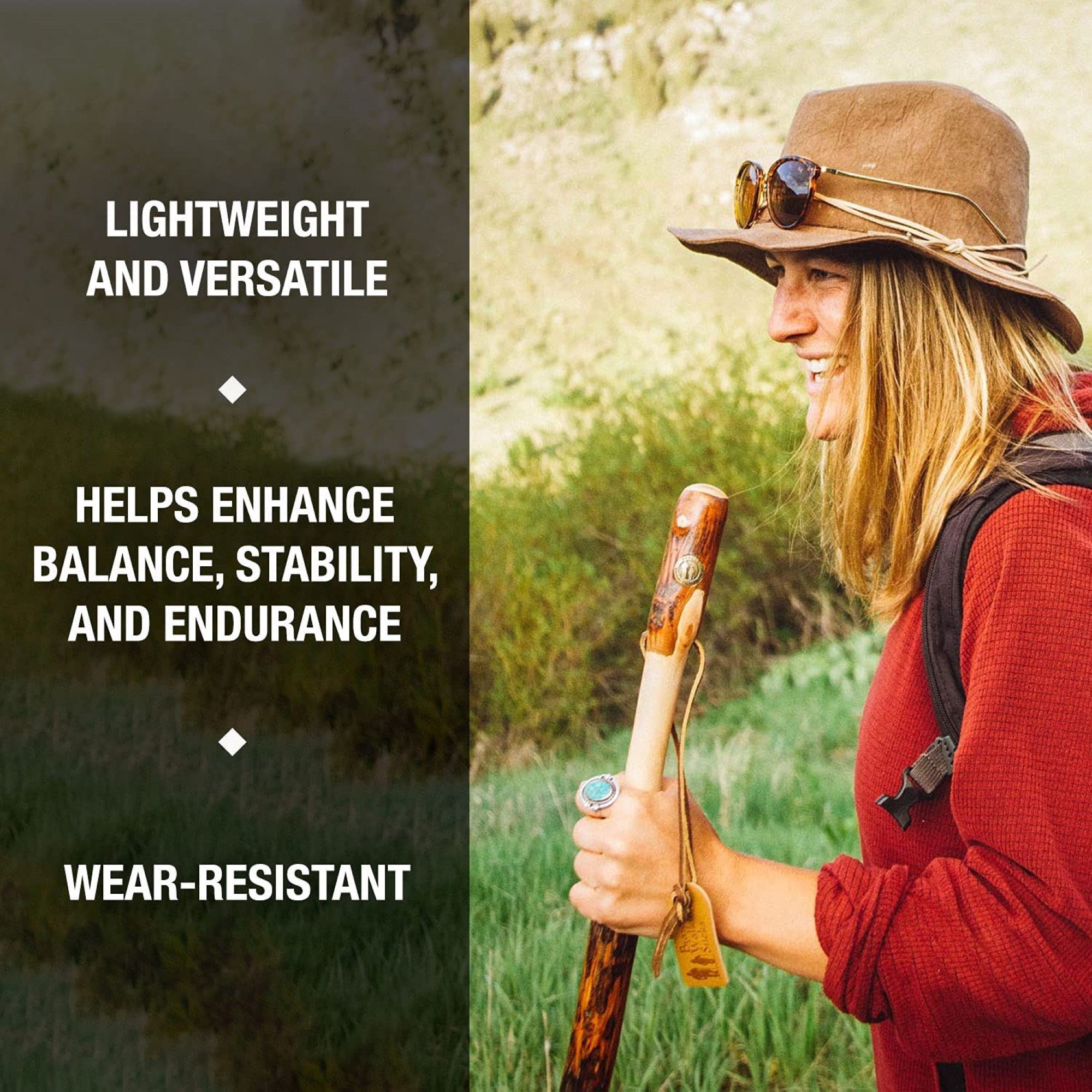 Brazos™ Iron Bamboo Rustic Walking Stick, 48 Inch Height, Red - Image 8