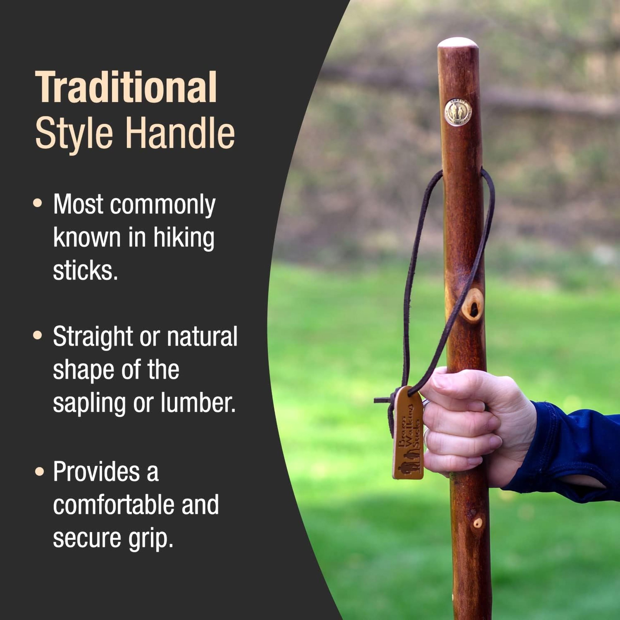 Brazos™ Maple Rustic Walking Stick, 55-Inch Height - Image 7