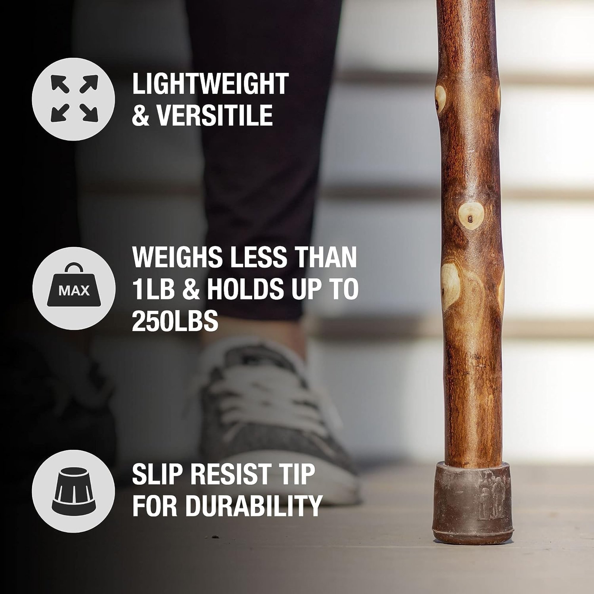 Brazos™ Maple Rustic Walking Stick, 55-Inch Height - Image 8