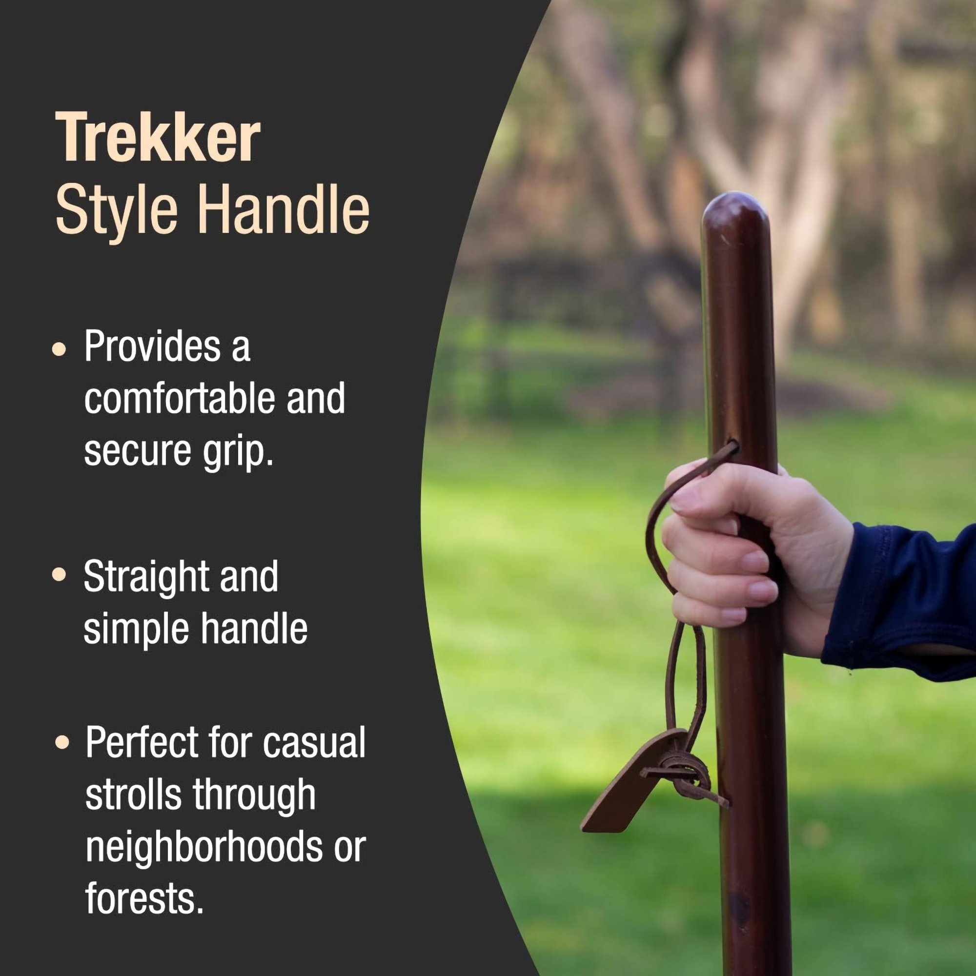 Brazos™ Traditional Straight Pine Handcrafted Walking Stick, 55-Inch, Brown - Image 6