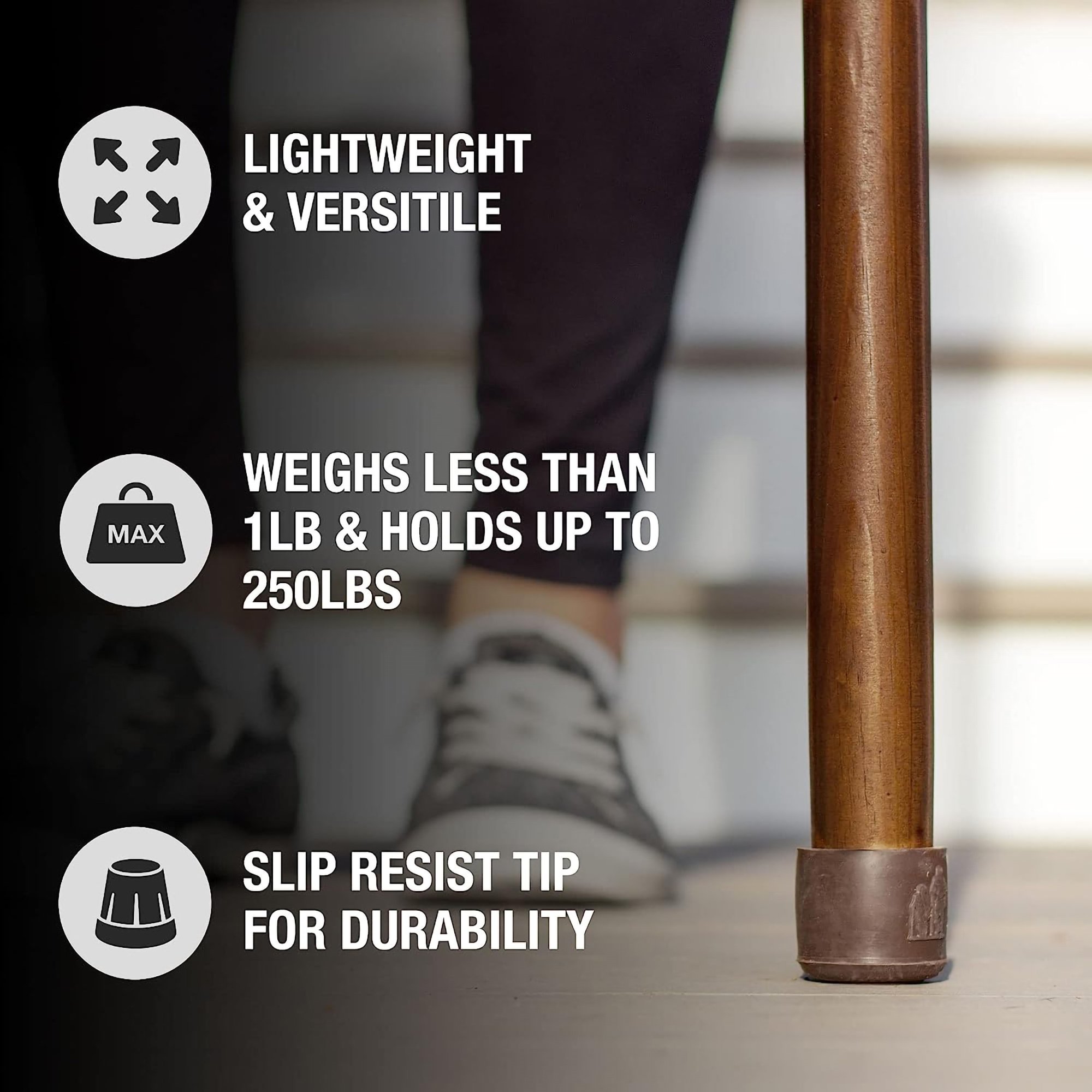 Brazos™ Traditional Straight Pine Handcrafted Walking Stick, 55-Inch, Brown - Image 7