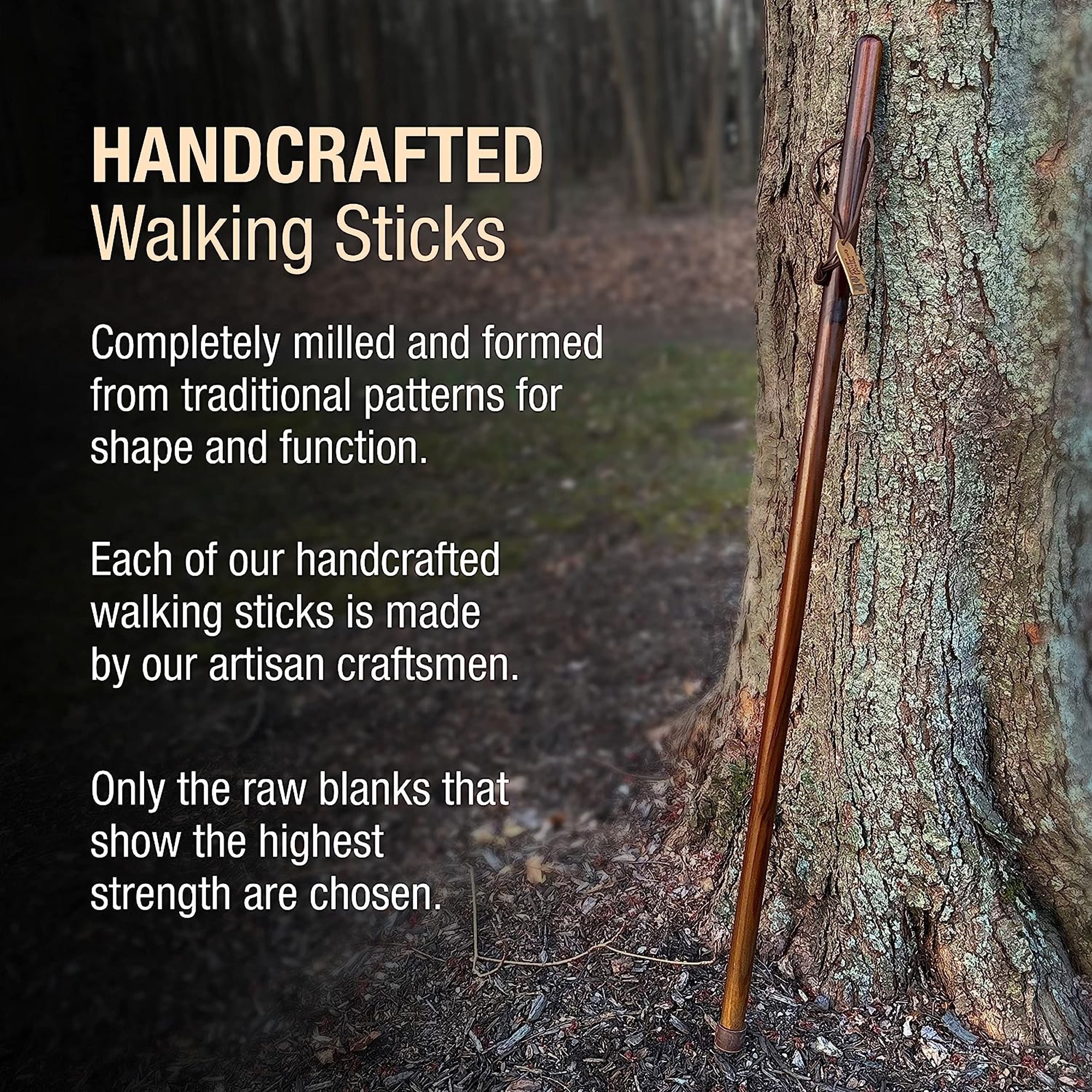 Brazos™ Traditional Straight Pine Handcrafted Walking Stick, 55-Inch, Brown - Image 8