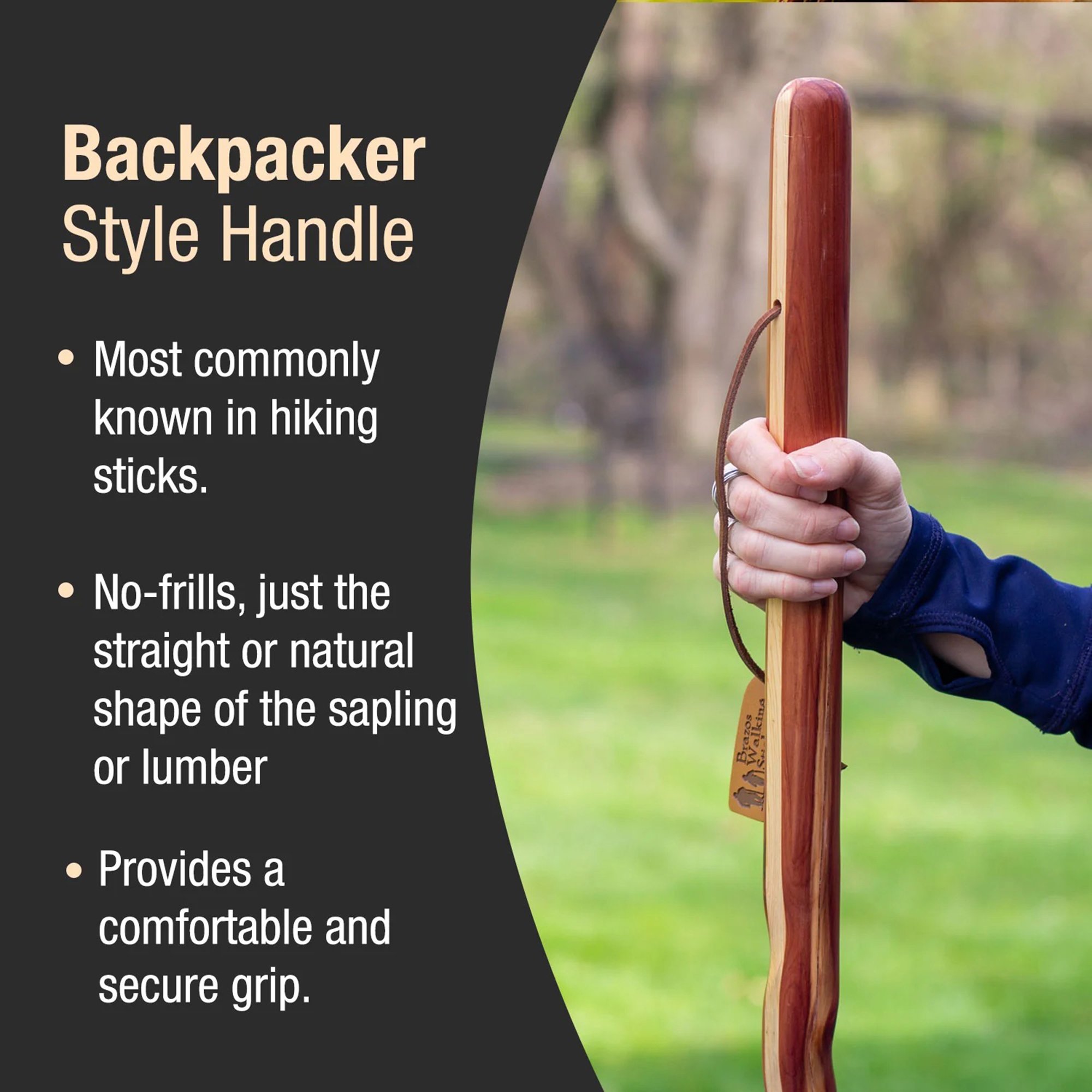 Brazos™ Twisted Cedar Backpacker Handcrafted Walking Stick, 58-Inch - Image 5