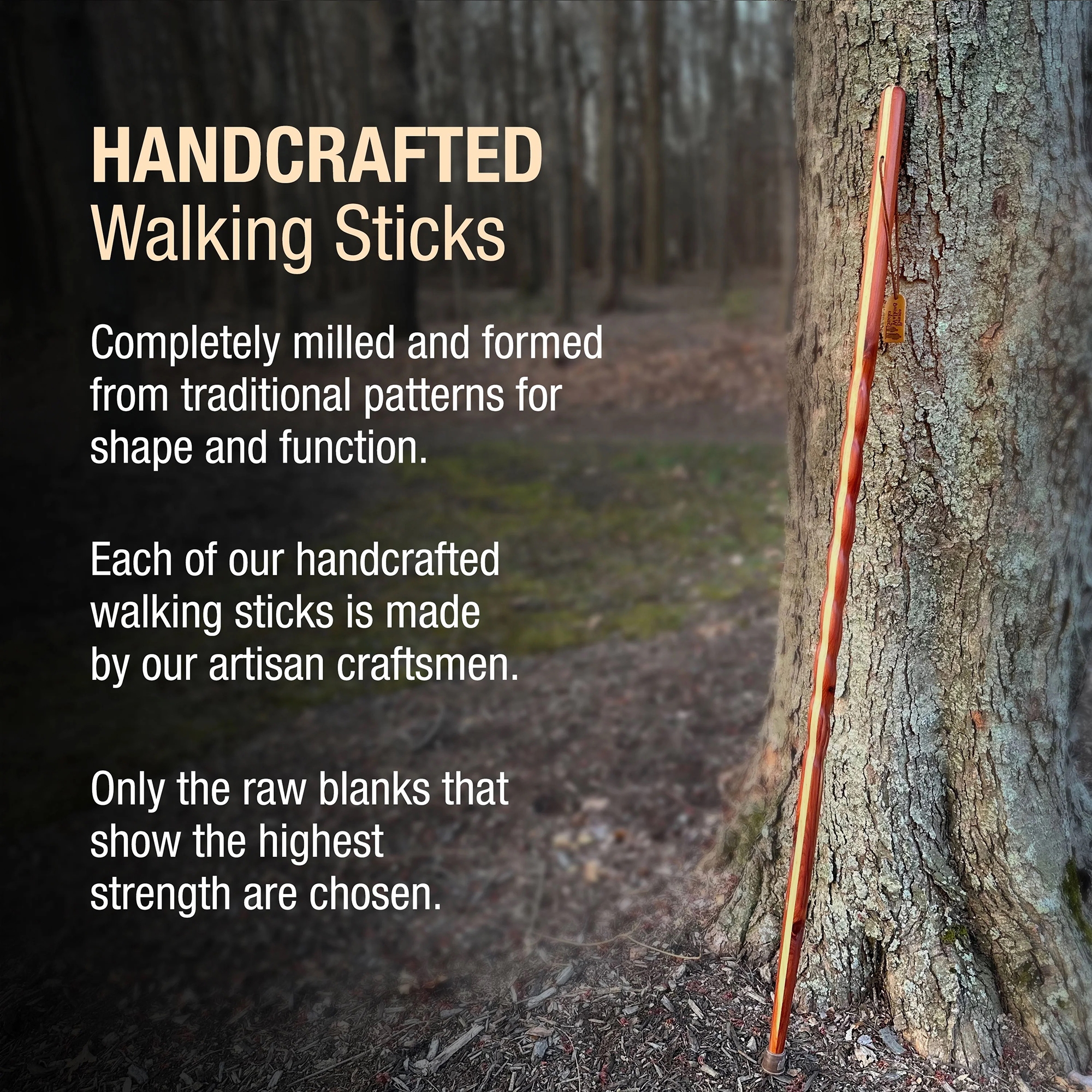 Brazos™ Twisted Cedar Backpacker Handcrafted Walking Stick, 58-Inch - Image 6