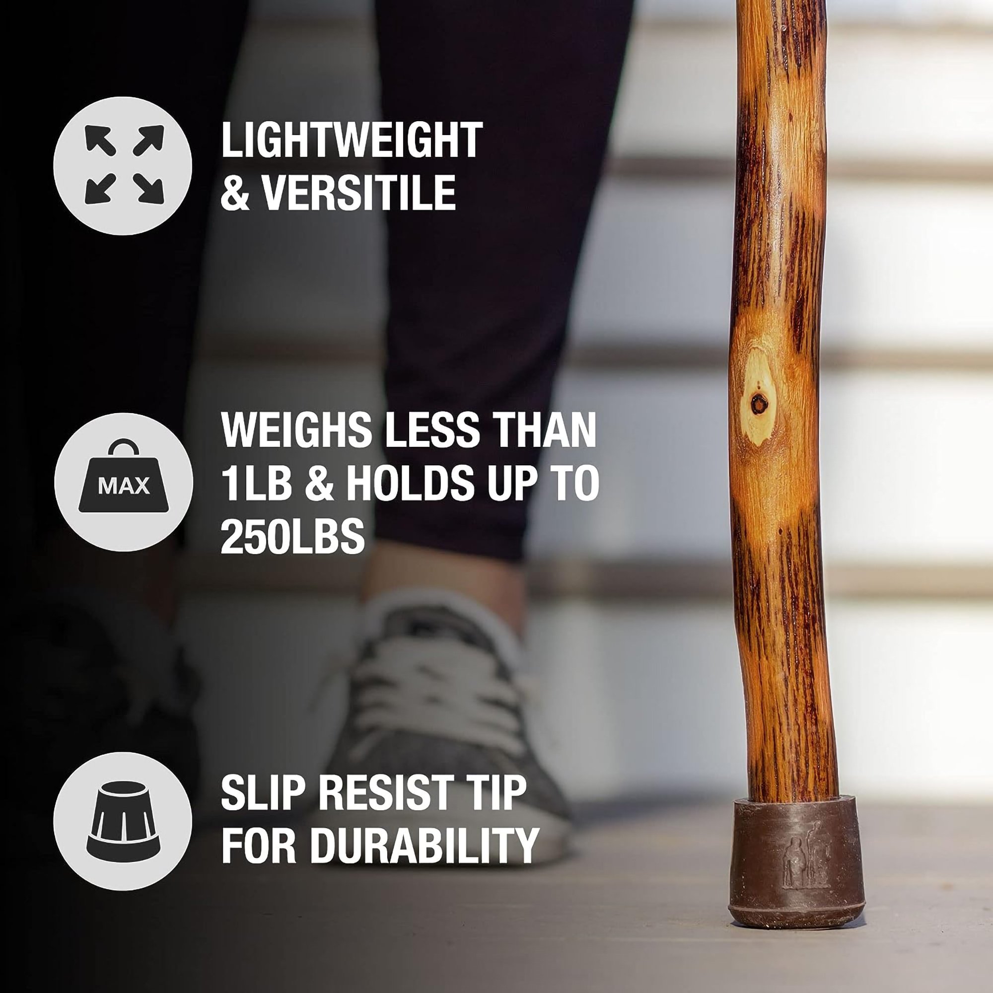 Brazos™ Twisted Hickory Rustic Walking Stick, 41-Inch - Image 8