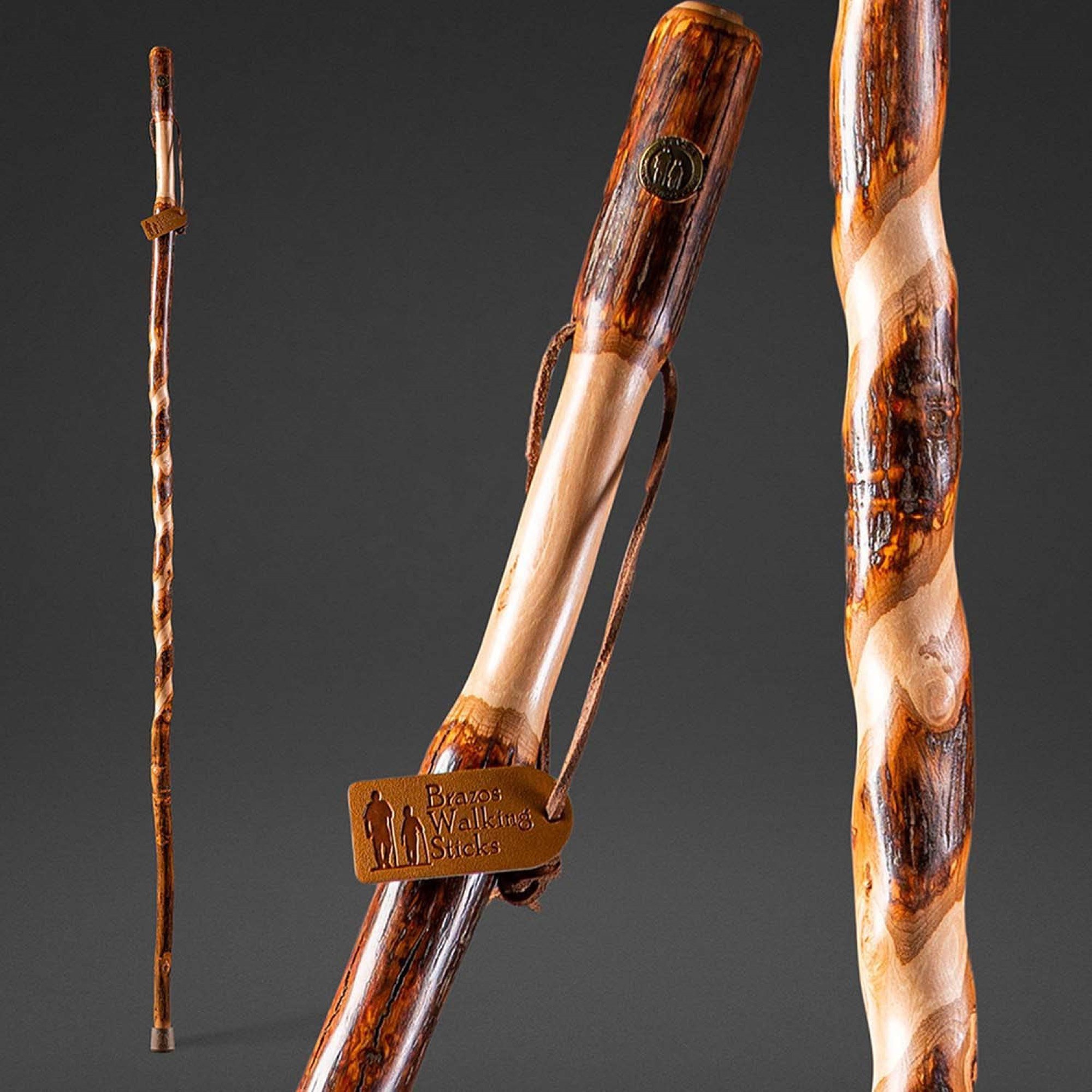 Brazos™ Twisted Hickory Rustic Walking Stick, 58-Inch Height - Image 6