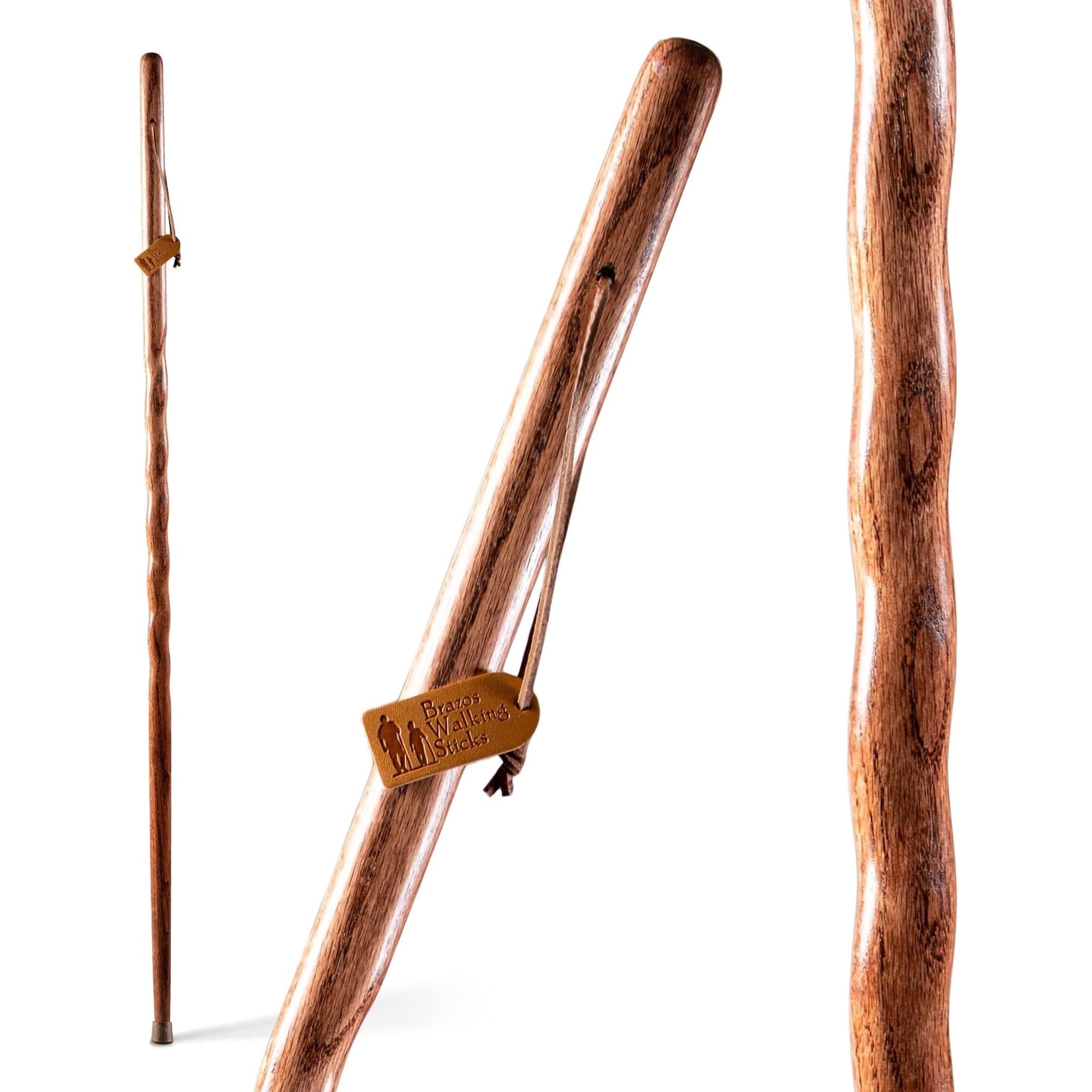 Brazos™ Twisted Oak Backpacker Handcrafted Walking Stick, 48-Inch Height, Red - Image 4