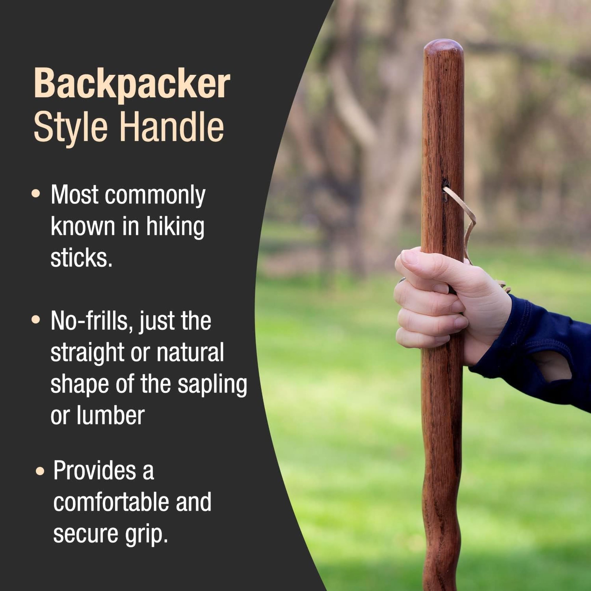 Brazos™ Twisted Oak Backpacker Handcrafted Walking Stick, 48-Inch Height, Red - Image 7